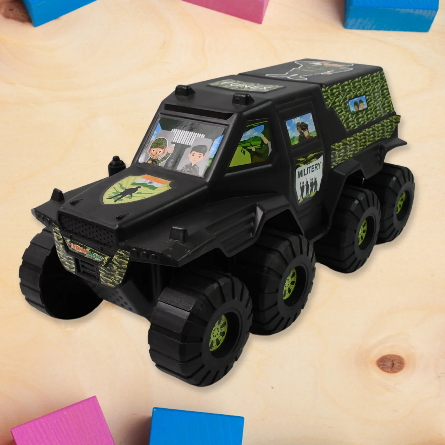 Military Toy Car – 8-Wheel Plastic Army Vehicle | Brain Horizon - Image 6