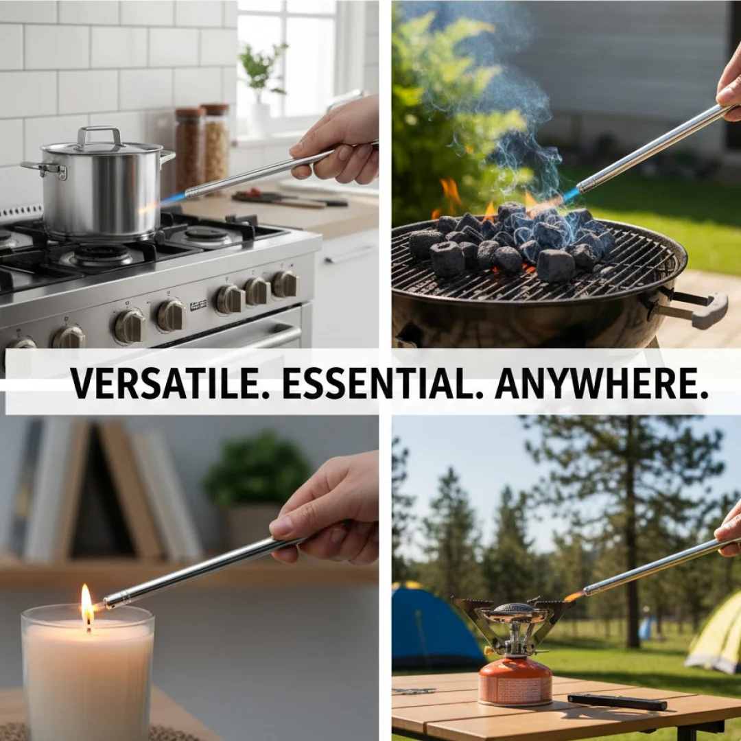 Stainless Steel Gas Lighter – Long Spark for Kitchen | CookAura - Image 7
