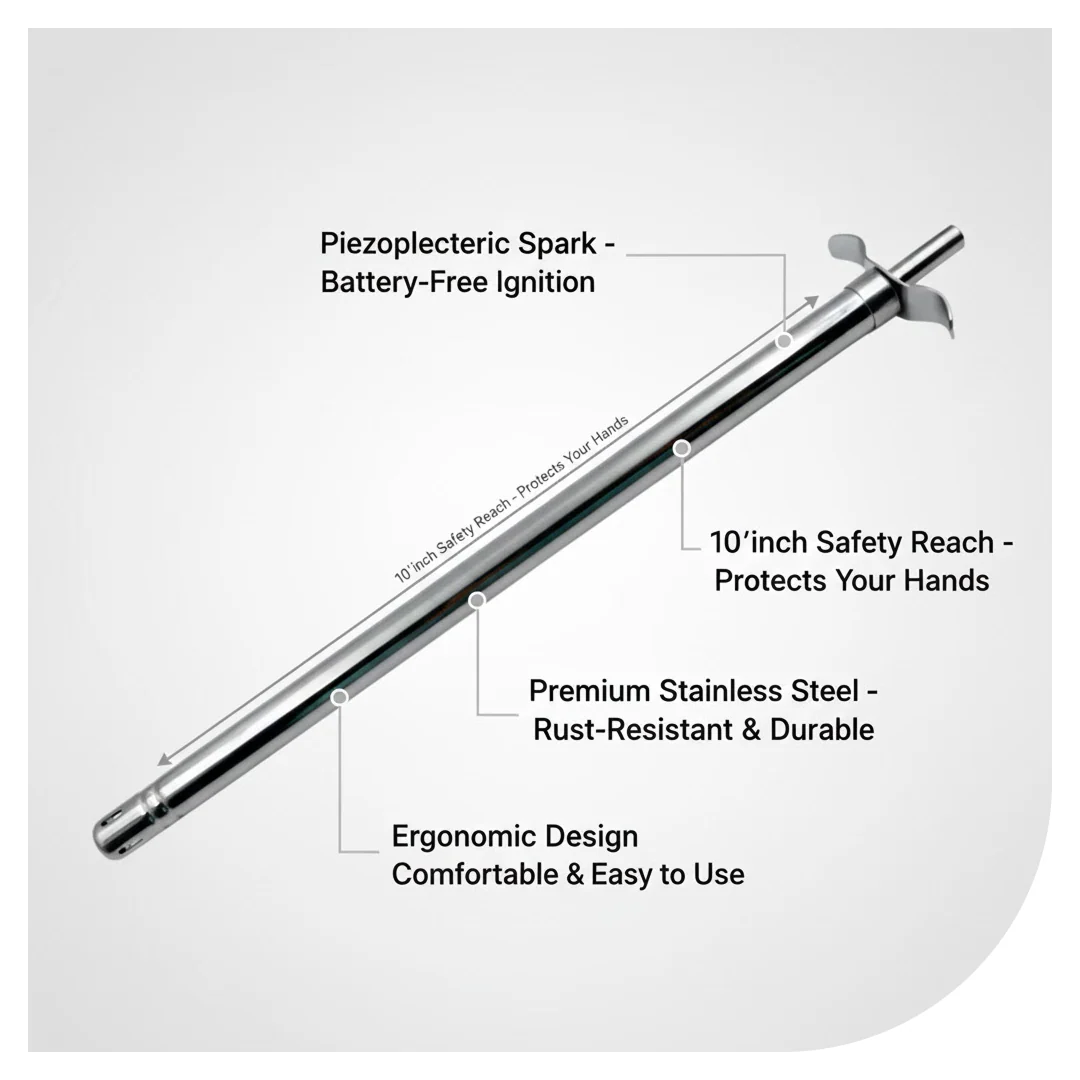 Stainless Steel Gas Lighter – Long Spark for Kitchen | CookAura - Image 8