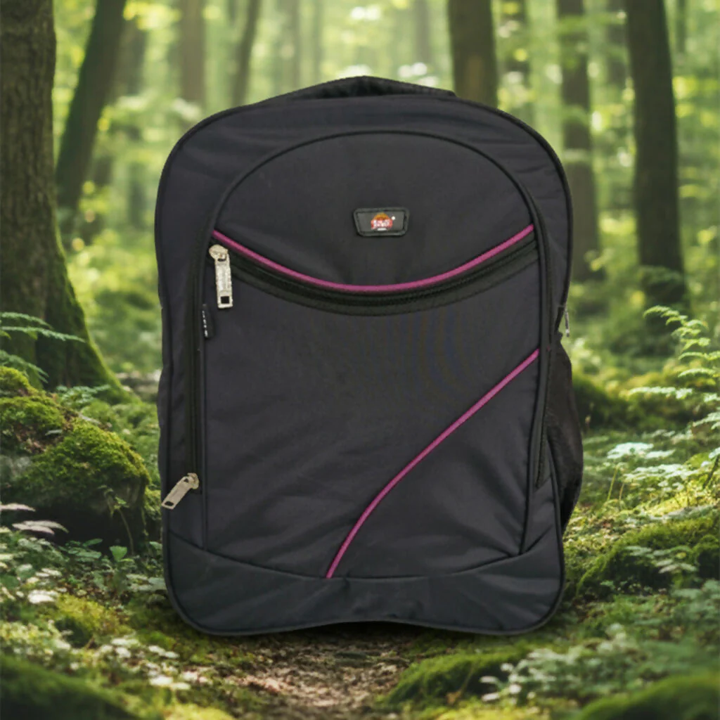 Black Backpack with Multicolor Design – Durable Travel & School Bag - Image 2
