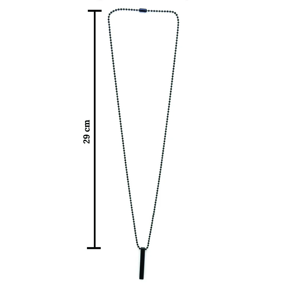 Black Bar Chain Pendant – Sleek Modern Men's Jewellery - Image 6
