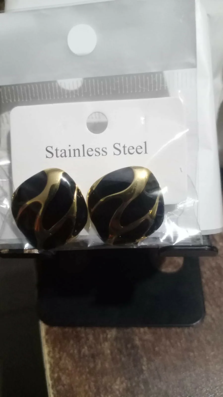 Black & Gold Stud Earrings – Trendy Daily Wear Accessory - Image 6