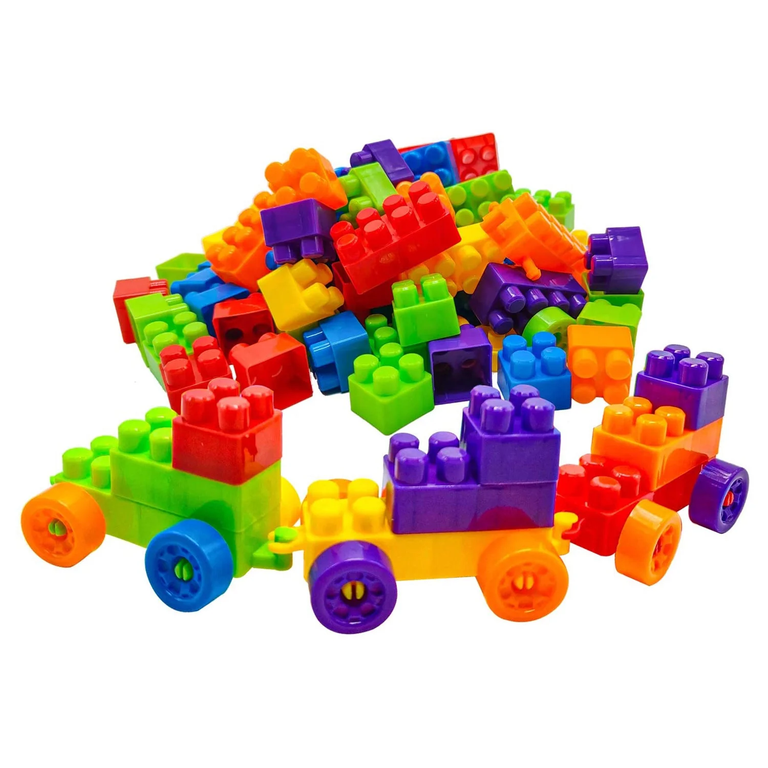 Kids' Block Set – 60 Pcs Multicolor Learning Bricks | Little Blocks - Image 5