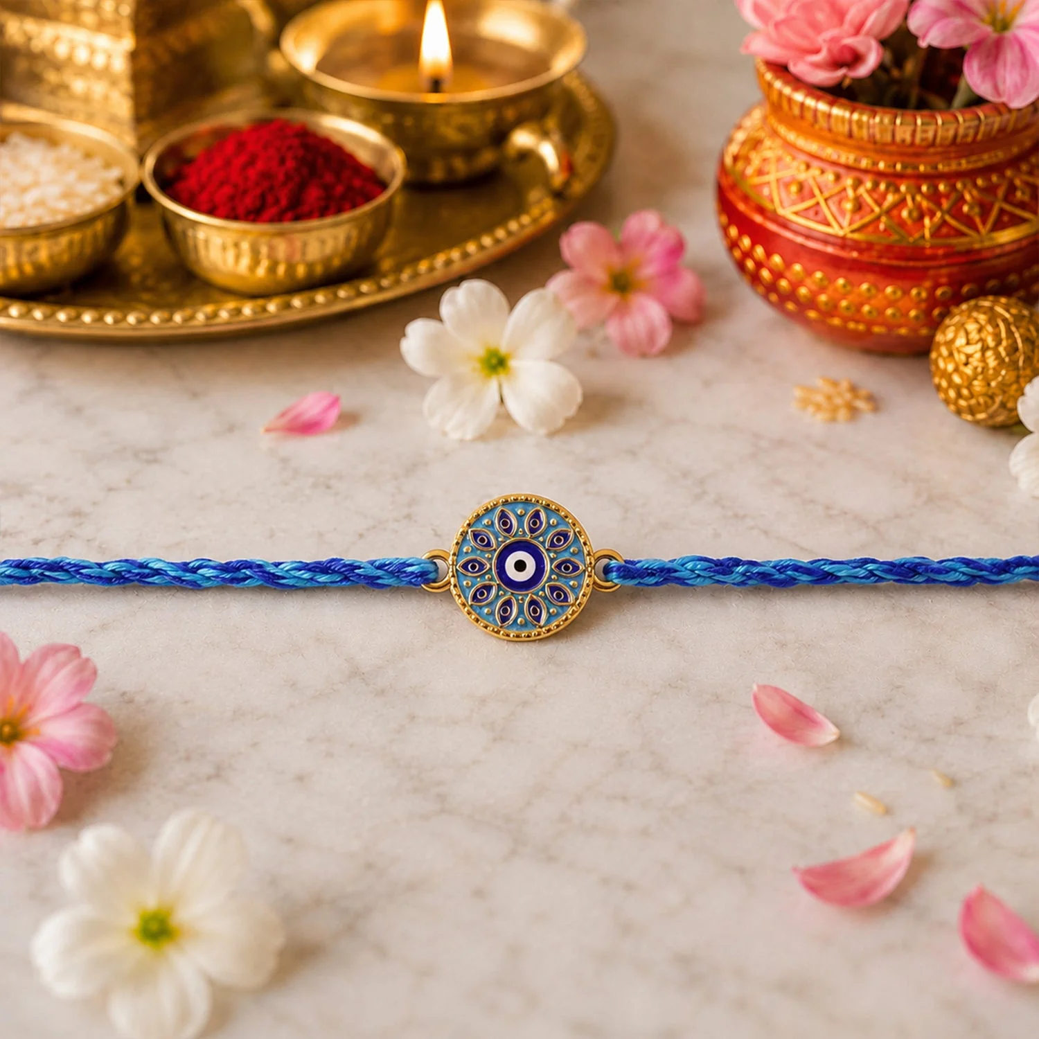 Rakshabandhan Blue Evil Eye Rakhi – Stylish & Protective Design - Image 6