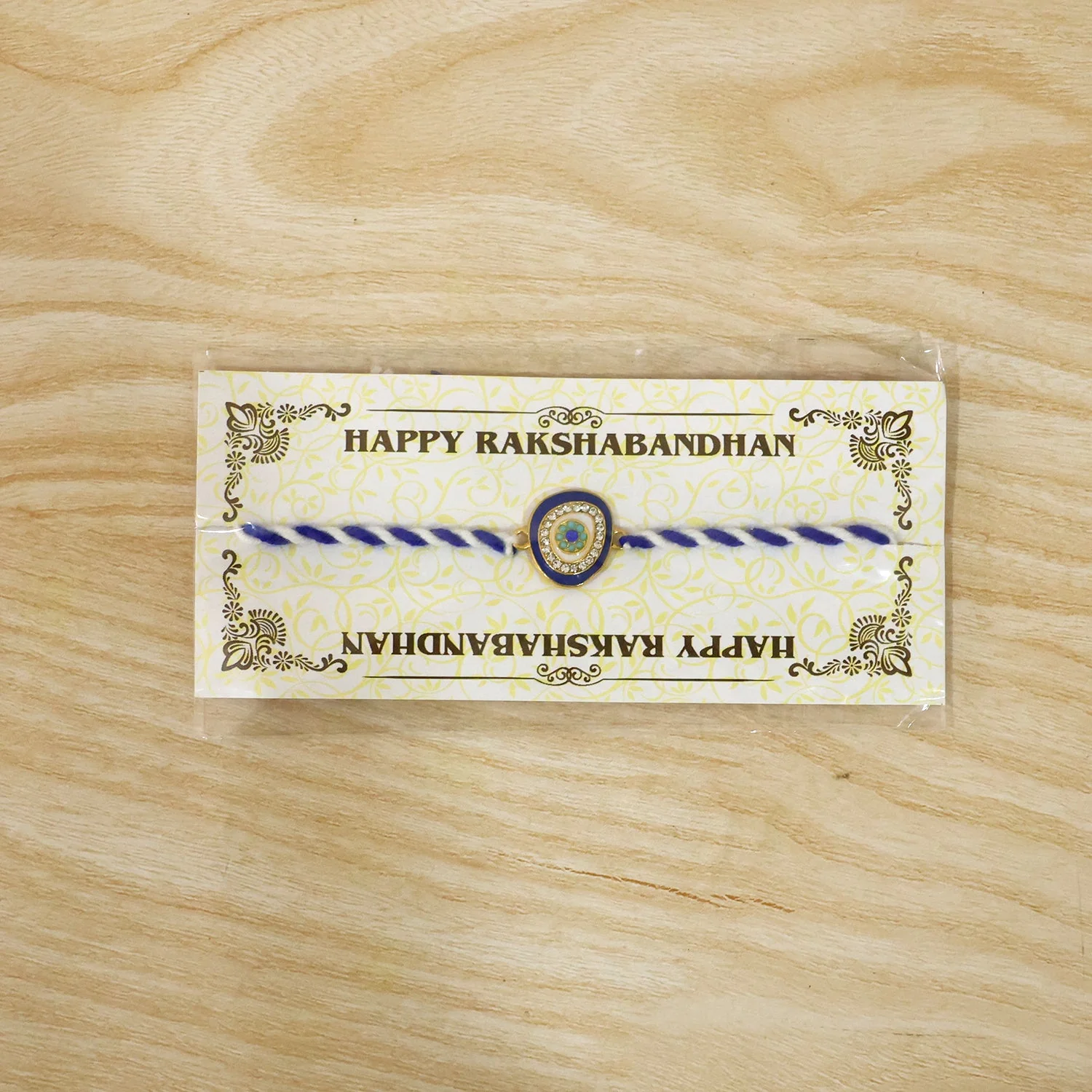 Blue Round Stone Rakhi – Stylish & Traditional Gifting - Image 6