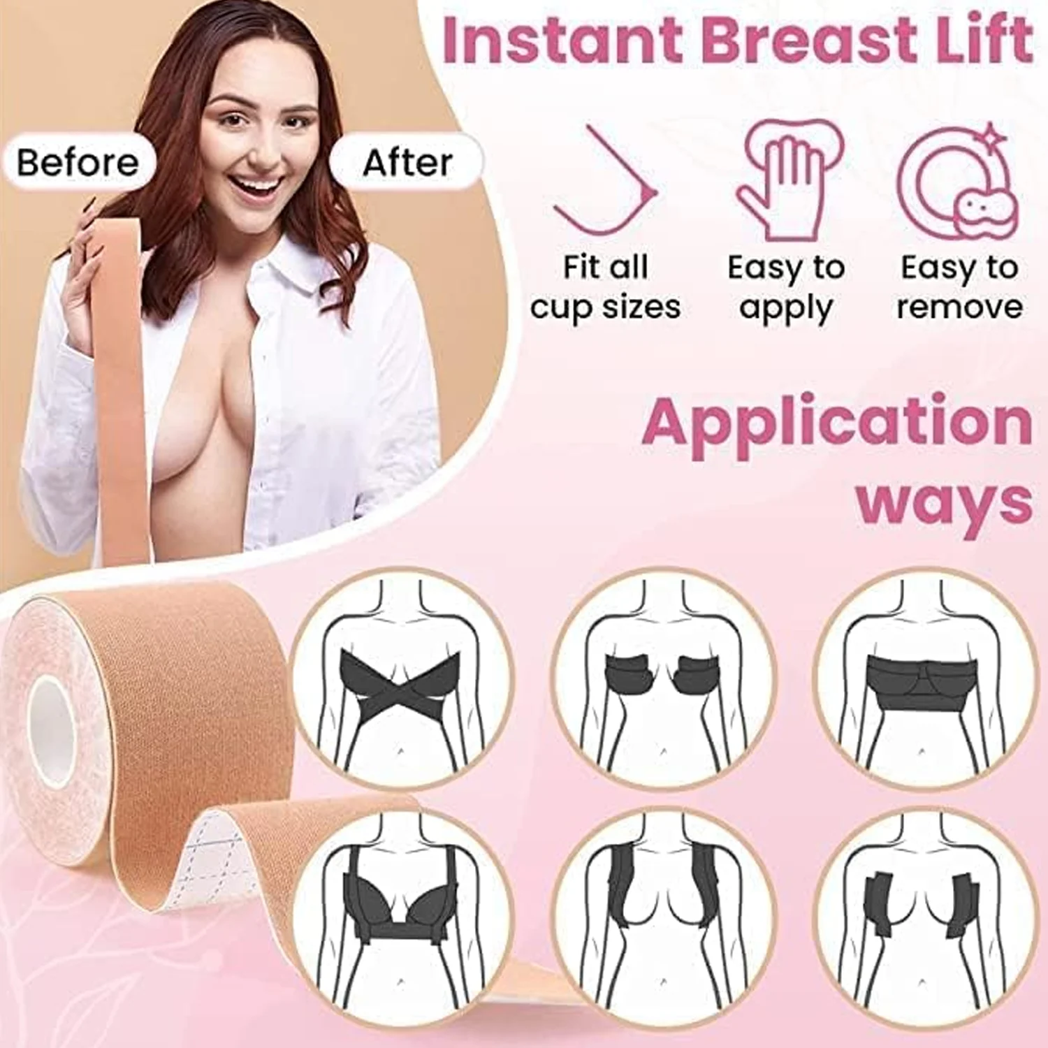 Boob Tape with Nipple Covers – Invisible Lift & Support | Velvet Wellness - Image 10