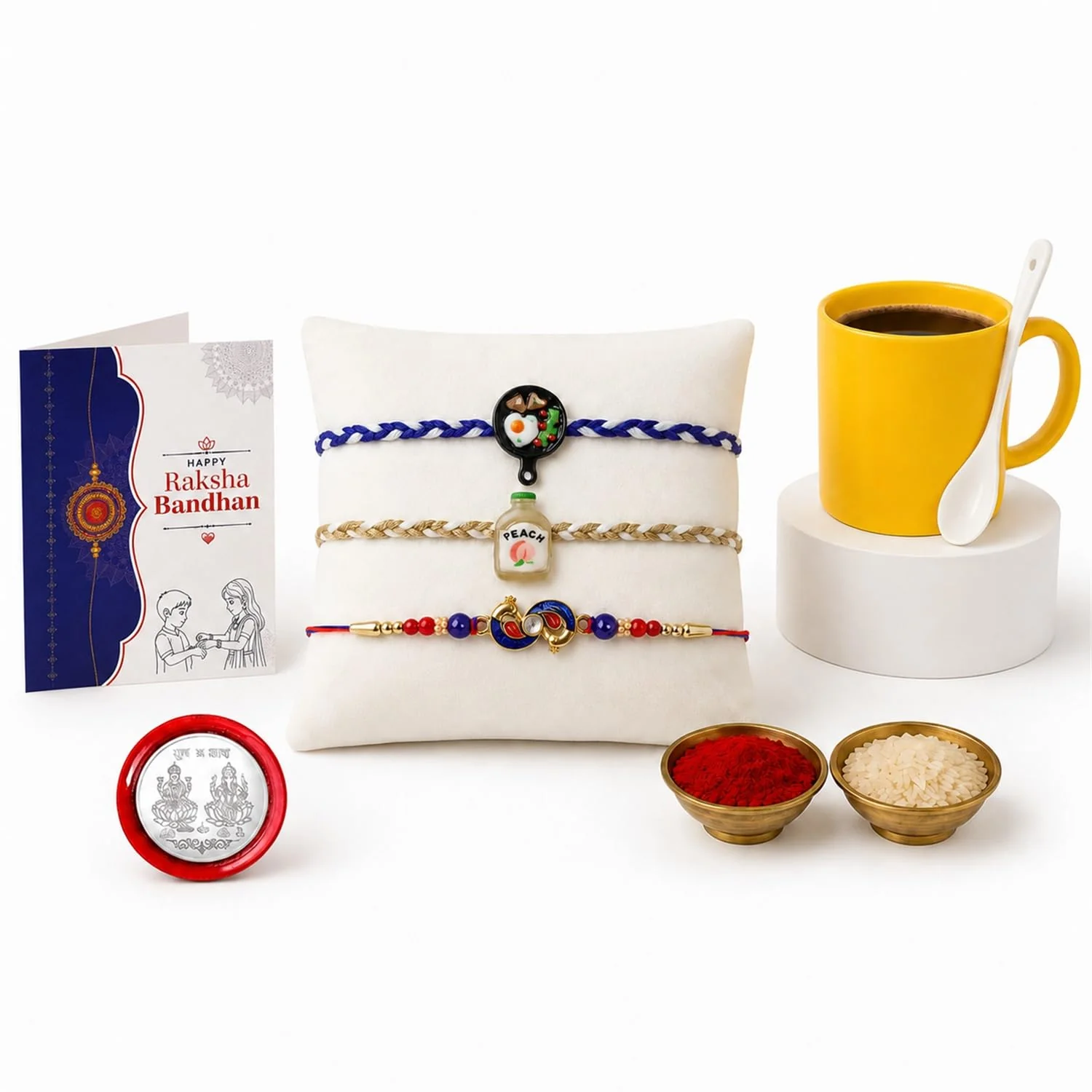 Bottle Multicolor Rakhi & Coffee Mug – Raksha Bandhan Gift Combo for Bhai (Pack of 7) - Image 7