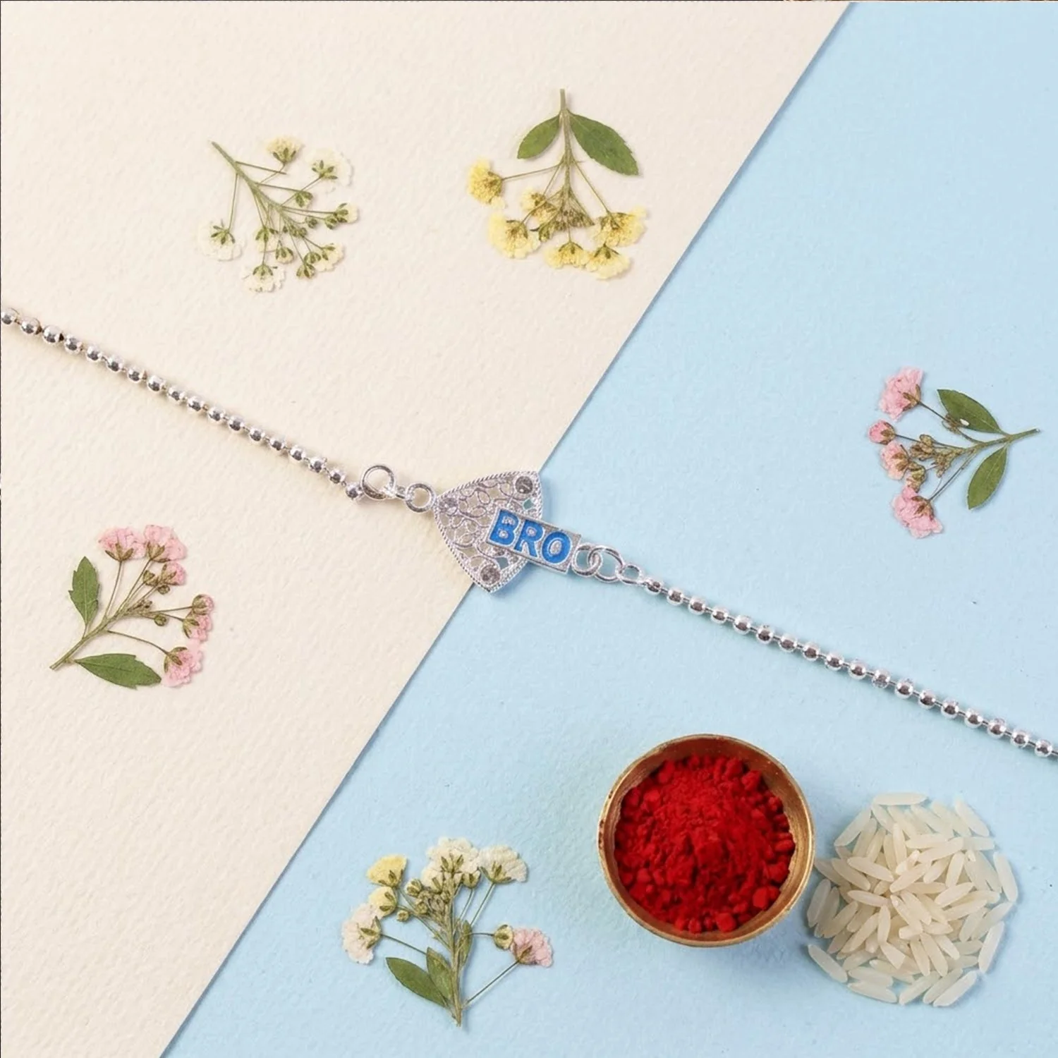 Rakhi for Brother – Elegant Stone-Studded Design for Raksha Bandhan - Image 3