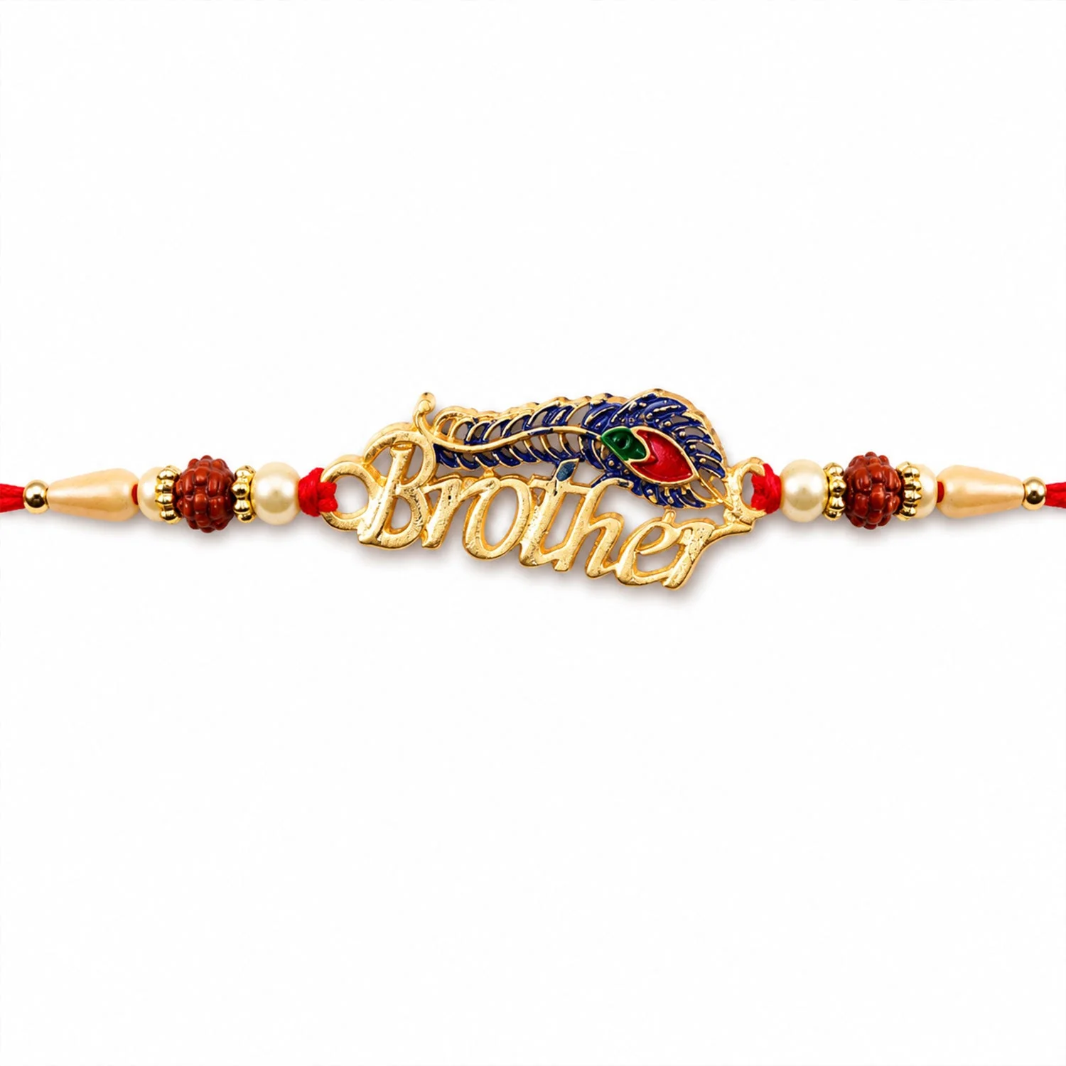 Brother Text Beaded Designer Premium Traditional Rakhi for Brother - Image 5