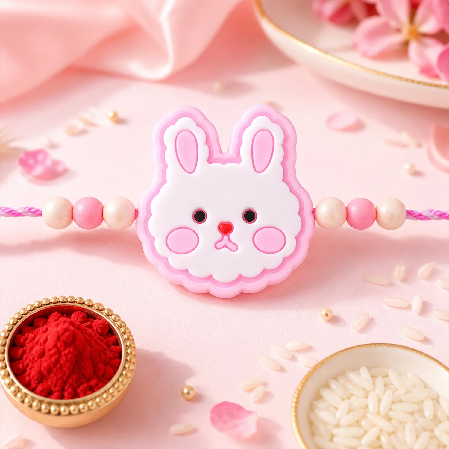 Bunny Character Kids Beaded Premium Designer Rakhi for Brother - Image 2