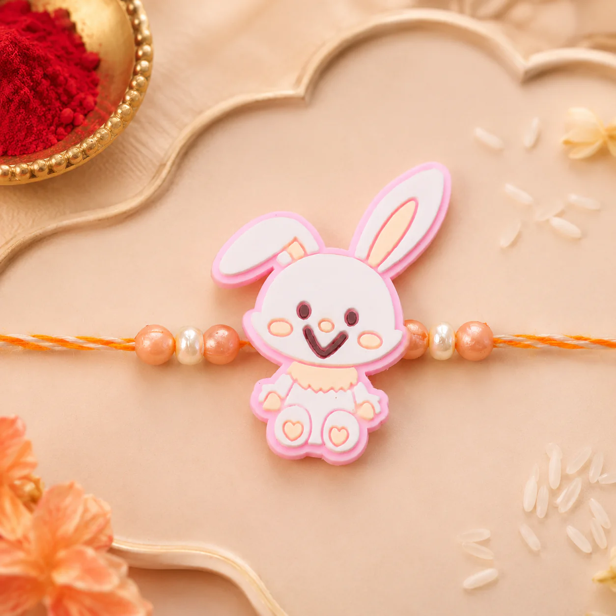 Bunny Character Rakhi – Thread Designer Rakhi for Brother - Image 2