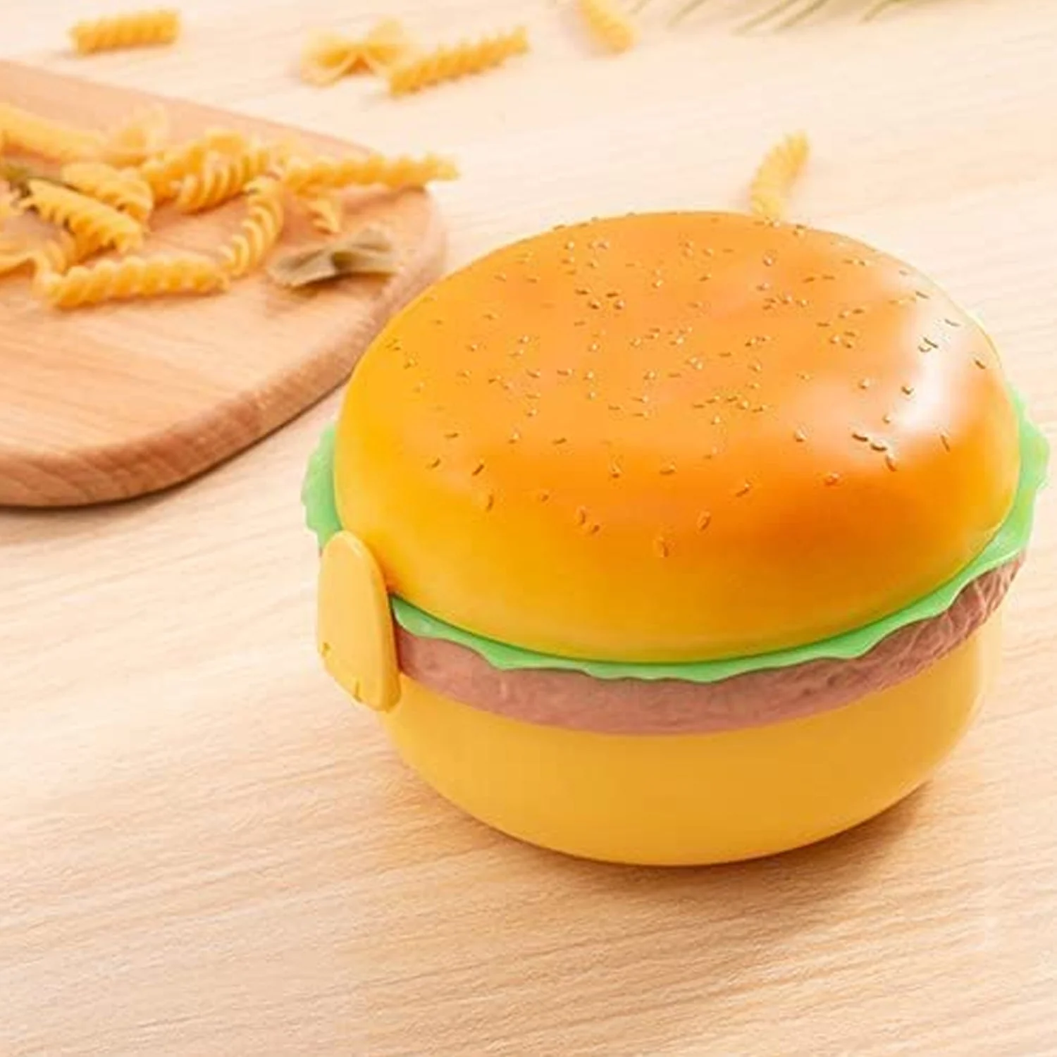 Burger Shape Lunch Box – Double Layer 1000ml for Kids | Lunchie Bunchie - Image 4