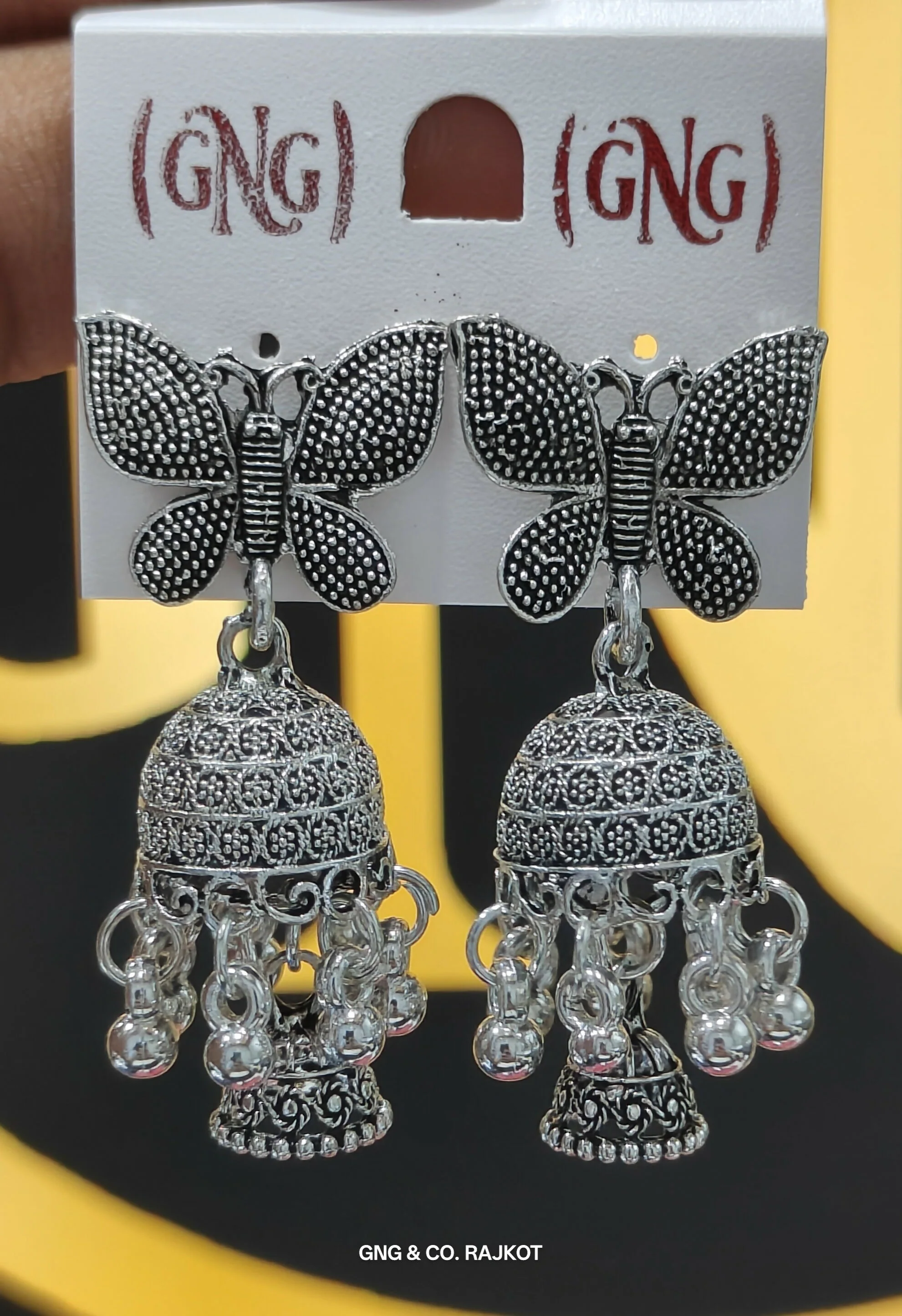 Butterfly Jhumka Earrings – Lightweight Ethnic Design - Image 3
