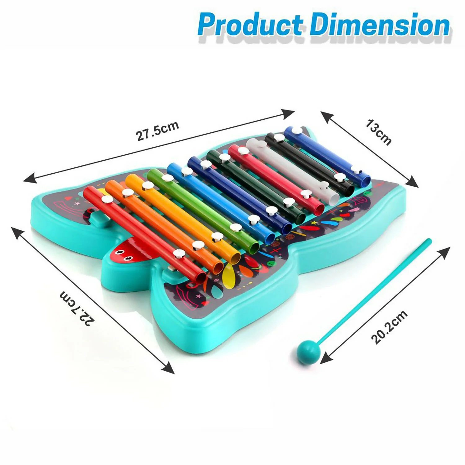 Butterfly Xylophone – Colorful 12-Tone Musical Learning Toy - Image 5