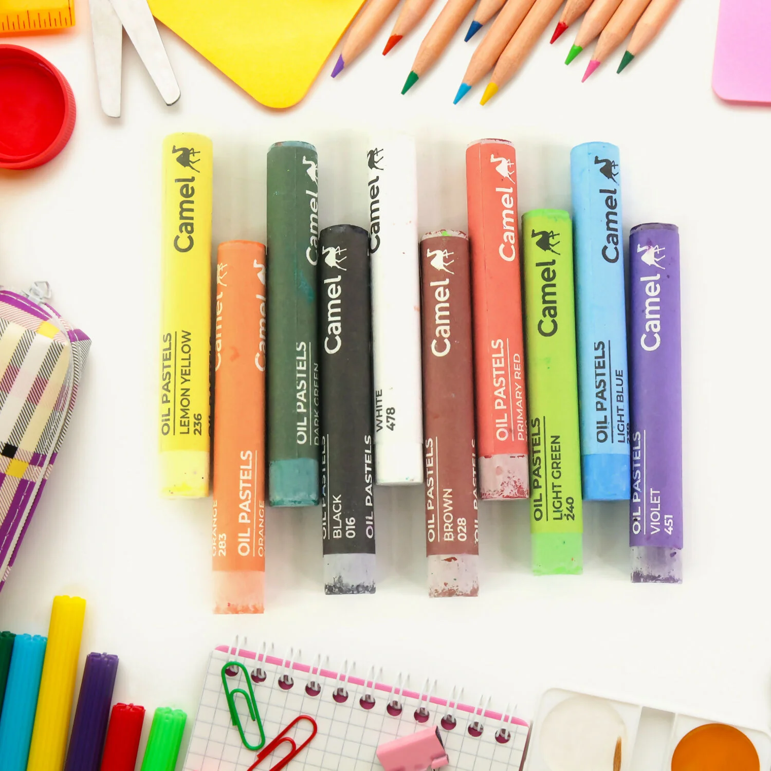 Camel Oil Pastels – Smooth 10-Shade Compact Set for Kids - Image 2