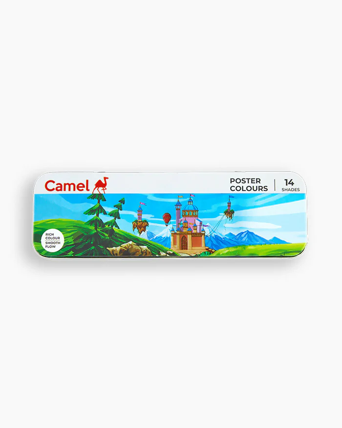 Camel Poster Colours – 14 Vibrant Shades Student Set in Metal Box - Image 11