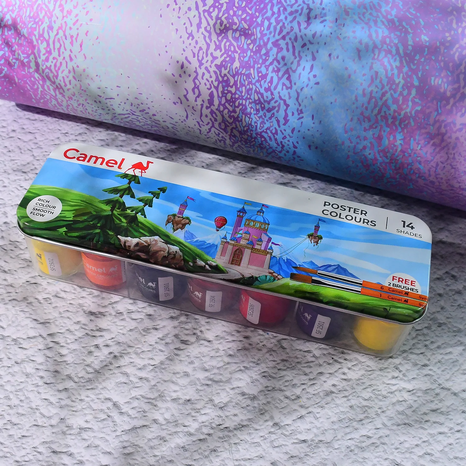 Camel Poster Colours – 14 Vibrant Shades Student Set in Metal Box - Image 3