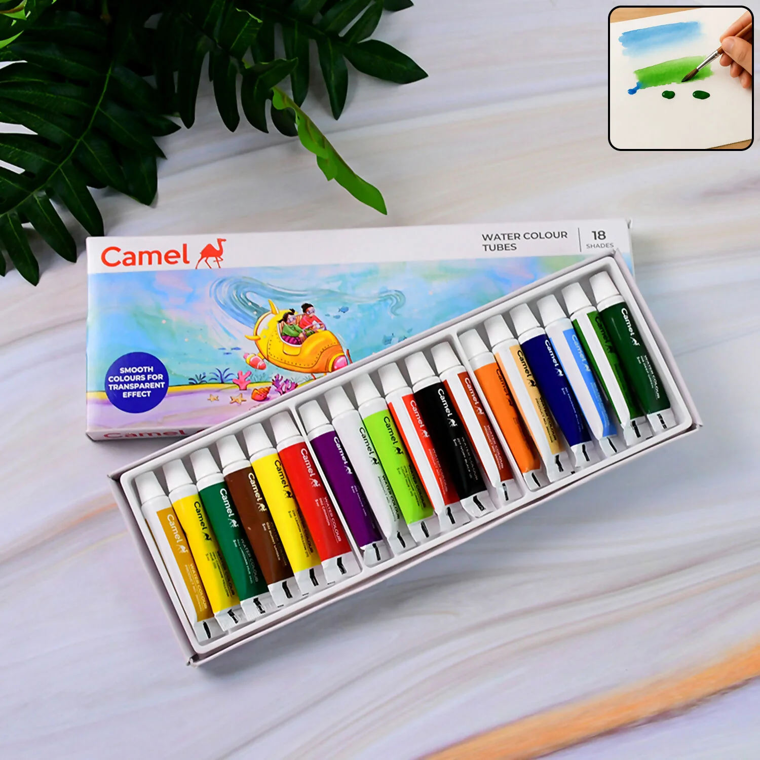 Water Colour Tubes – 18 Assorted Shades with Smooth Flow