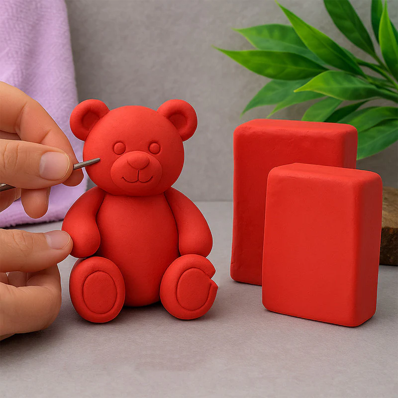 Modelling Clay – Red Shade, Soft Non-Toxic 150g - Image 2