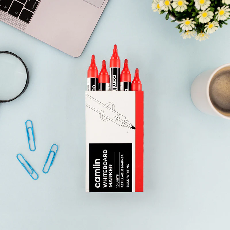 Whiteboard Marker Red – Bold, Refillable Pack of 10 - Image 5