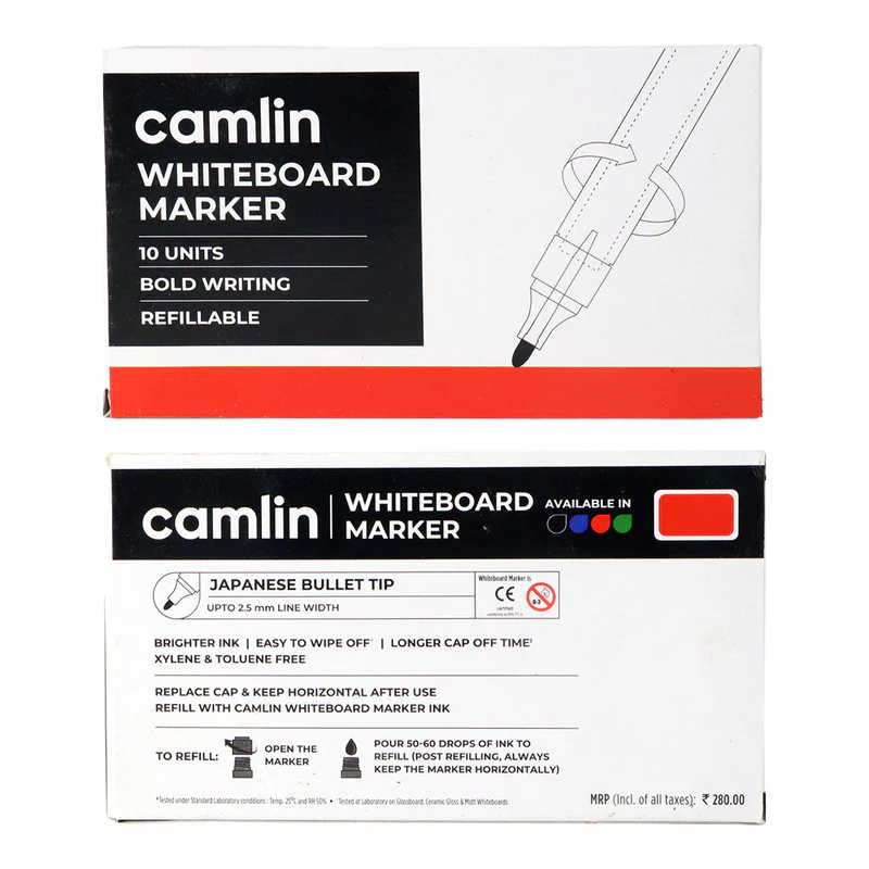 Whiteboard Marker Red – Bold, Refillable Pack of 10 - Image 7