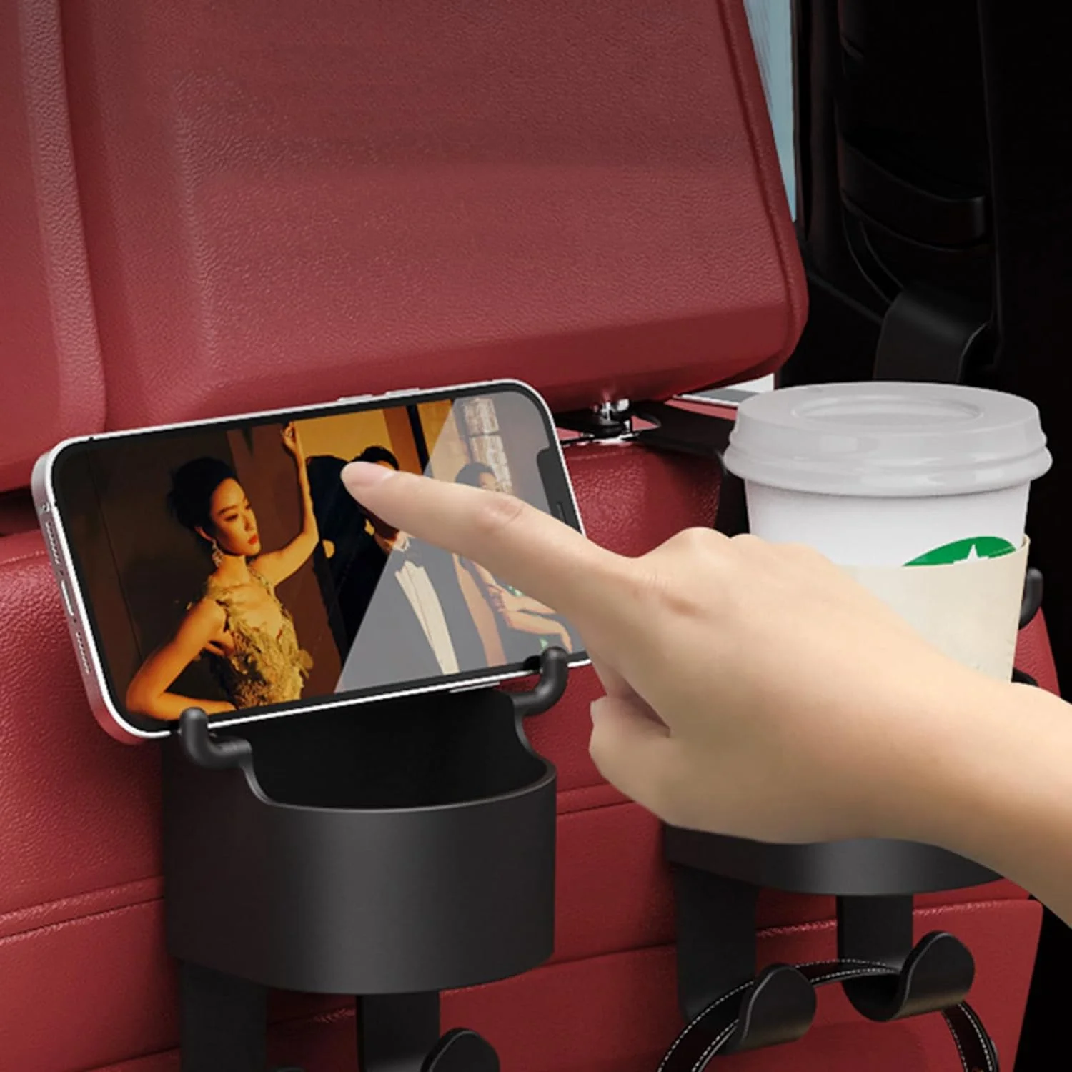 Car Headrest Organizer – 3-in-1 Cupholder & Phone Holder for Travel - Image 3