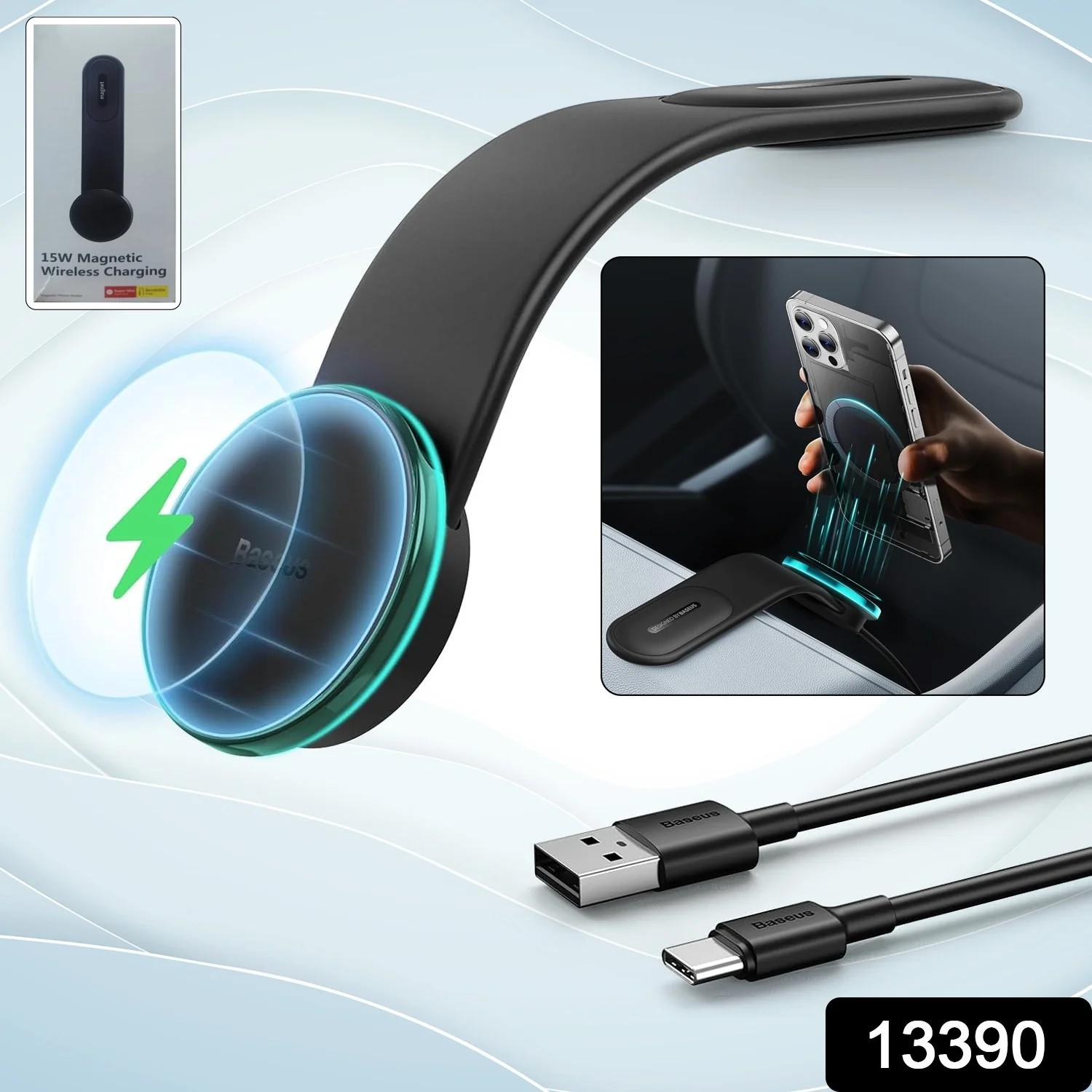 Wireless Car Charger – 15W Fast Charging & Secure Mount - Image 2