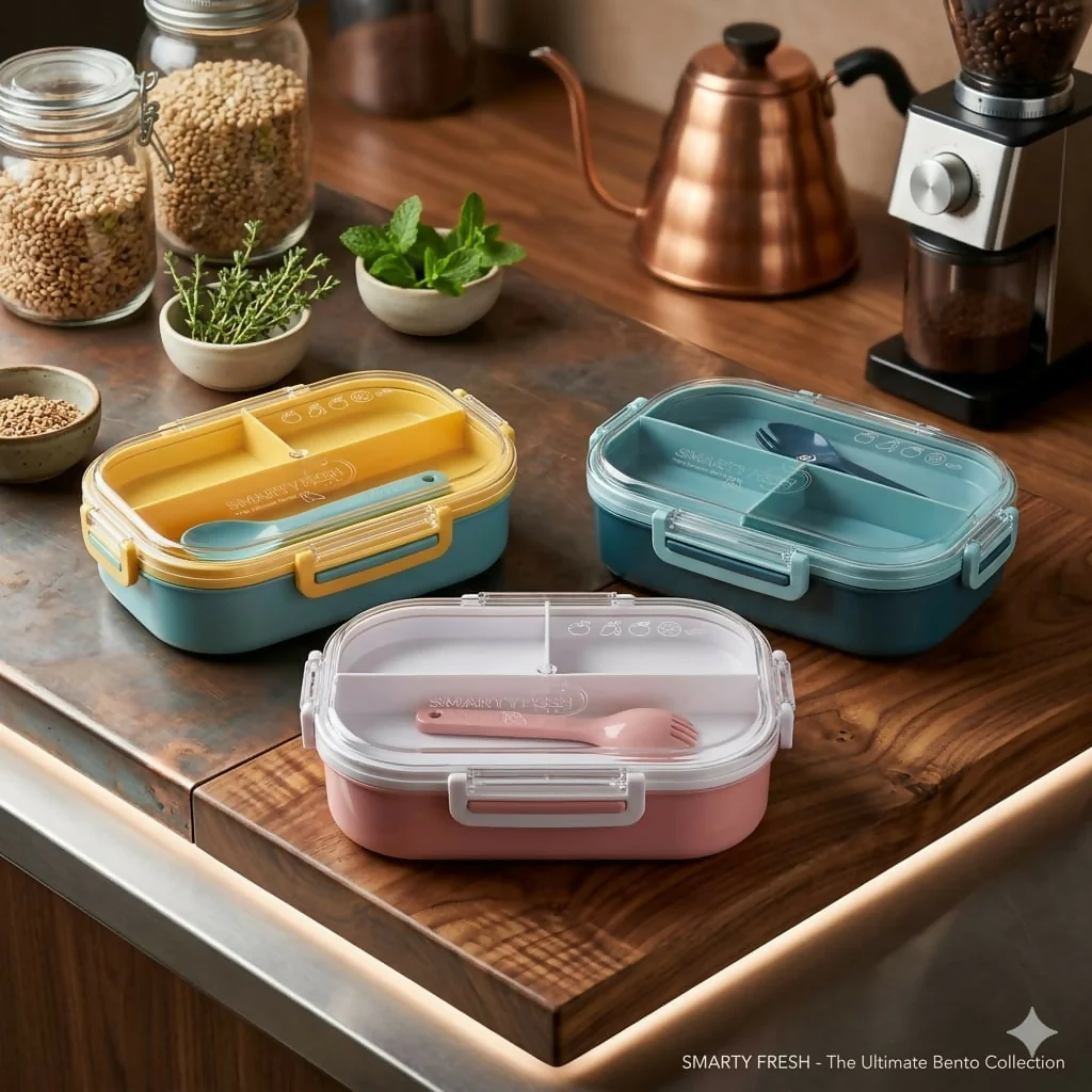 Leakproof Lunch Box – 3 Compartments with Secure Locking System - Image 2