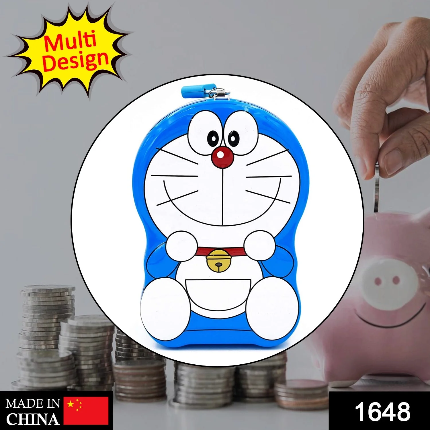 Cartoon Character Piggy Bank – Kids Metal Coin Box | Gamevana - Image 2
