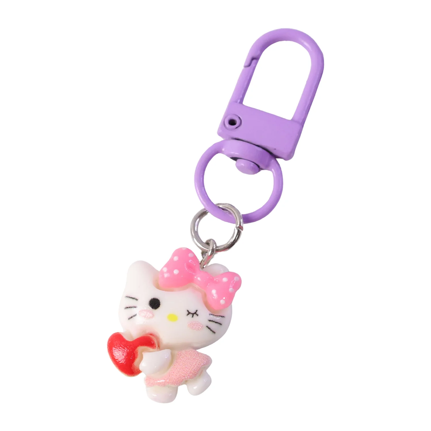 Cartoon Keychain with Heart and Bow – Cute Bag Charm for Girls - Image 5