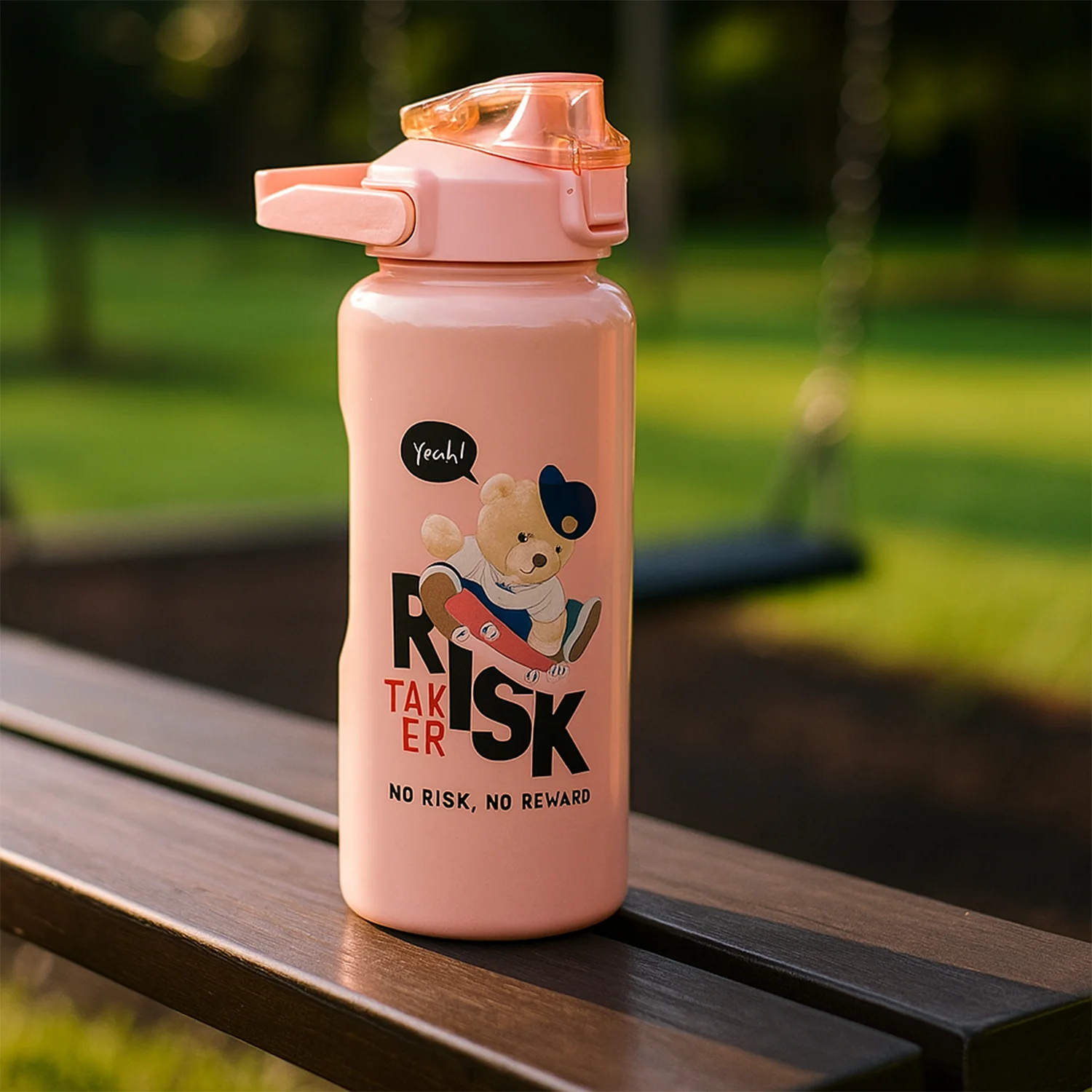 Cartoon Printed Water Bottle Set – Leakproof Multi-Size Trio - Image 3