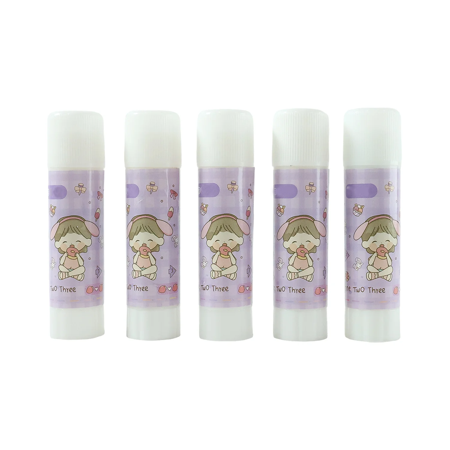 Solid Glue Stick Pack of 5 – Cartoon Design, Mess-Free Adhesive - Image 5
