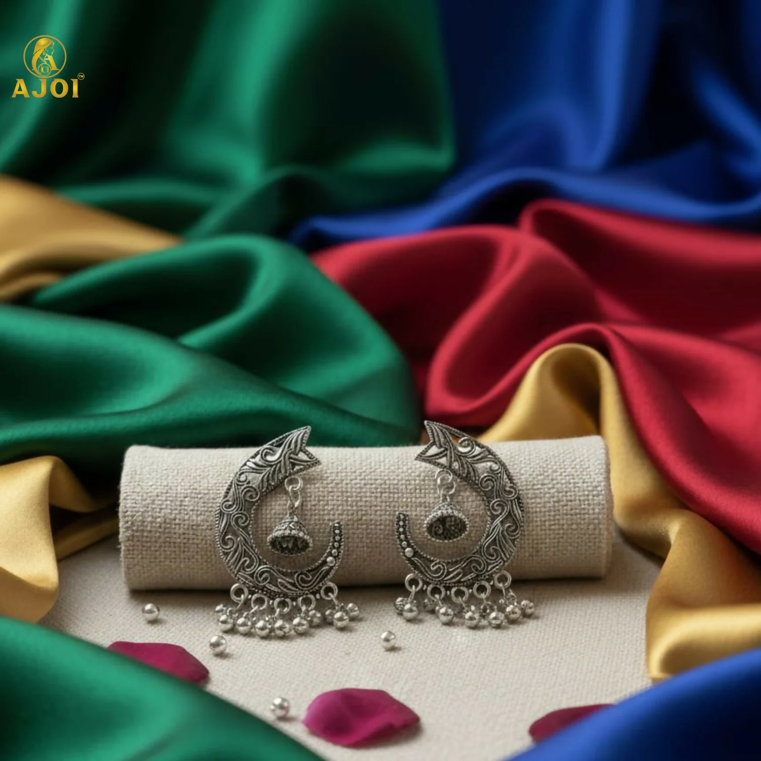 Oxidized Silver Jhumka Earrings – Elegant Ghungroo Danglers - Image 6