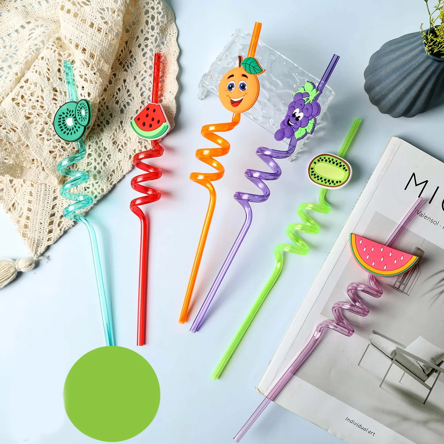 Reusable Plastic Straws – Cartoon Truck Design, 12 Pcs | Siplix - Image 7