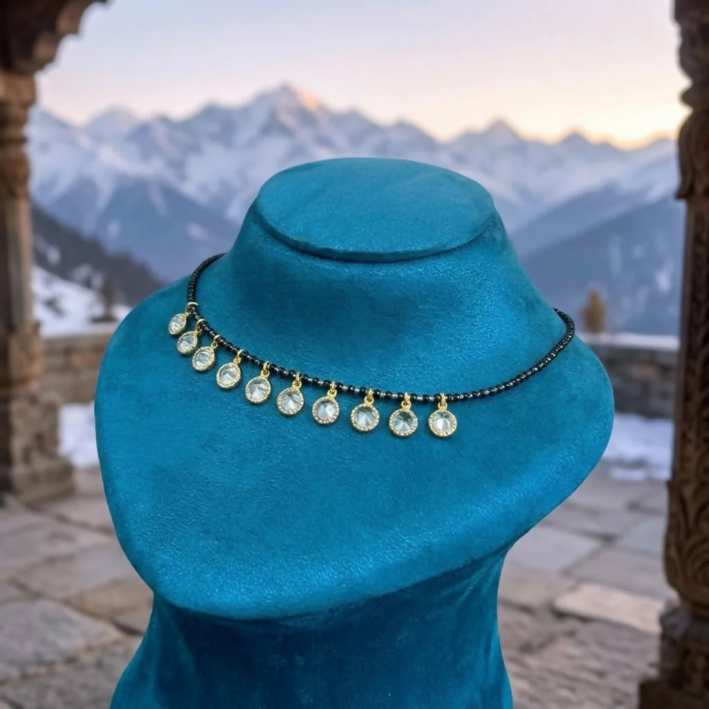 Classic Crystal Charm Mangalsutra Necklace – Traditional Elegance with Modern Touch - Image 4