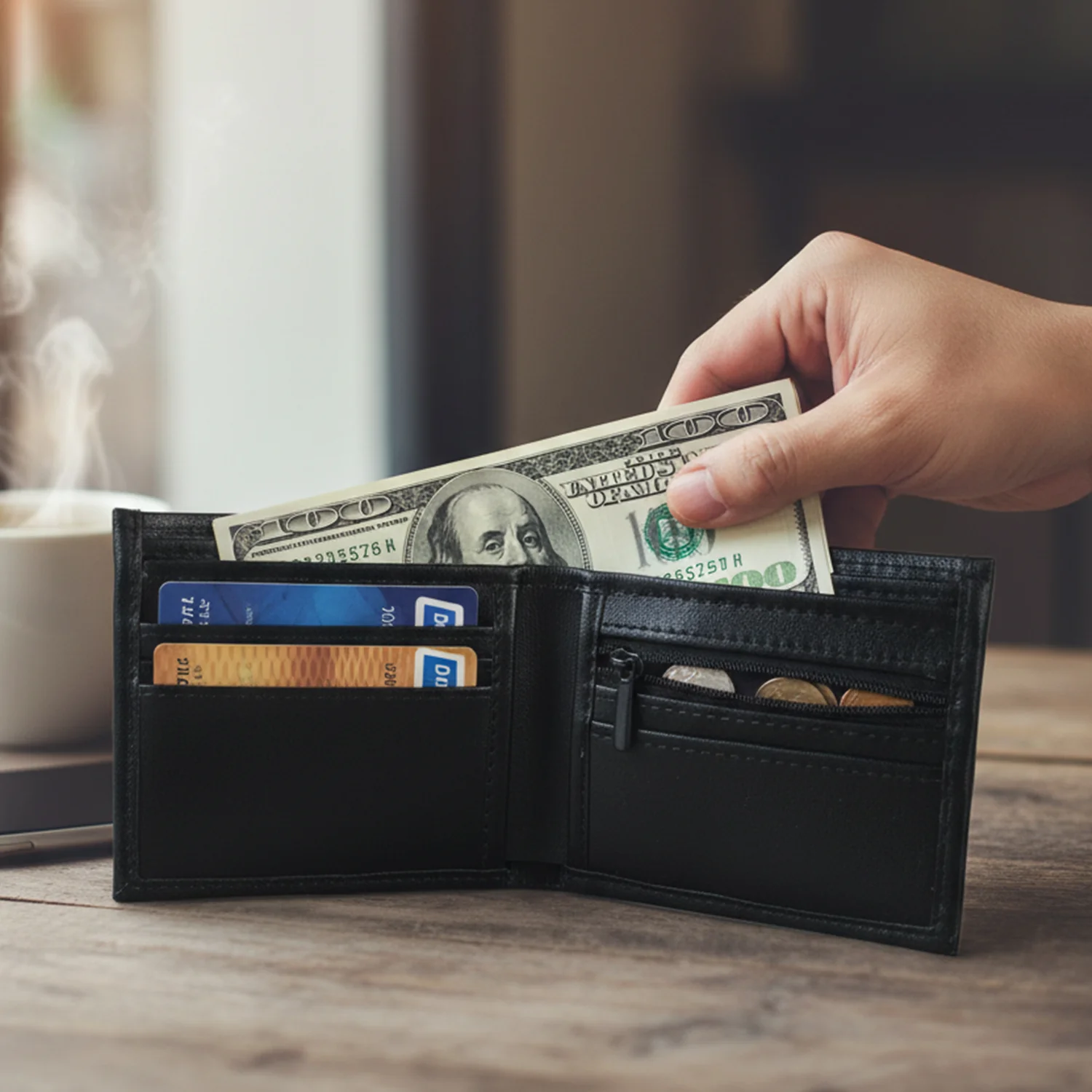 Classic Bi-Fold Wallet for Men – Slim with Multiple Card Slots - Image 3