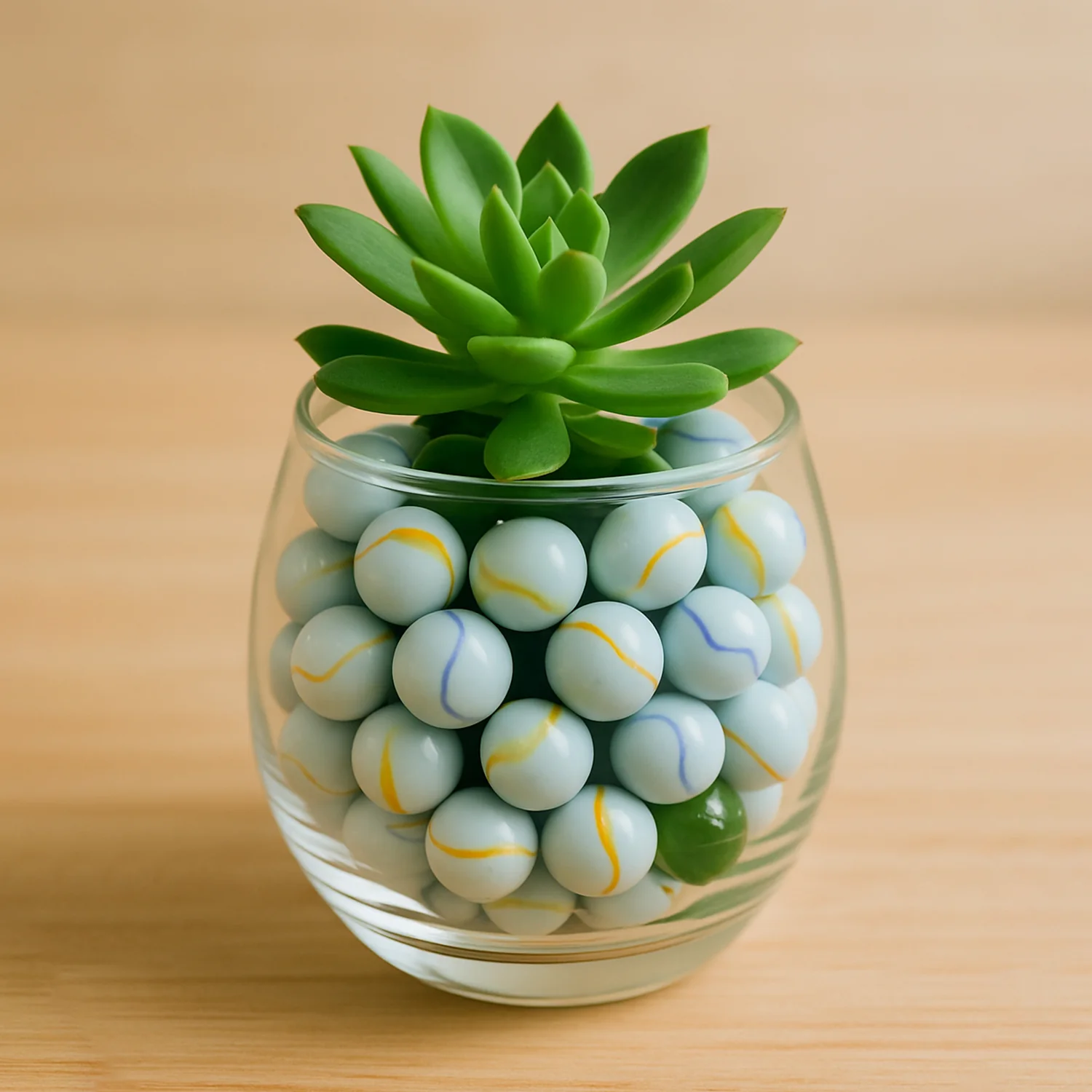 Glass Marbles Pack of 30 – Classic White with Colorful Swirls - Image 4