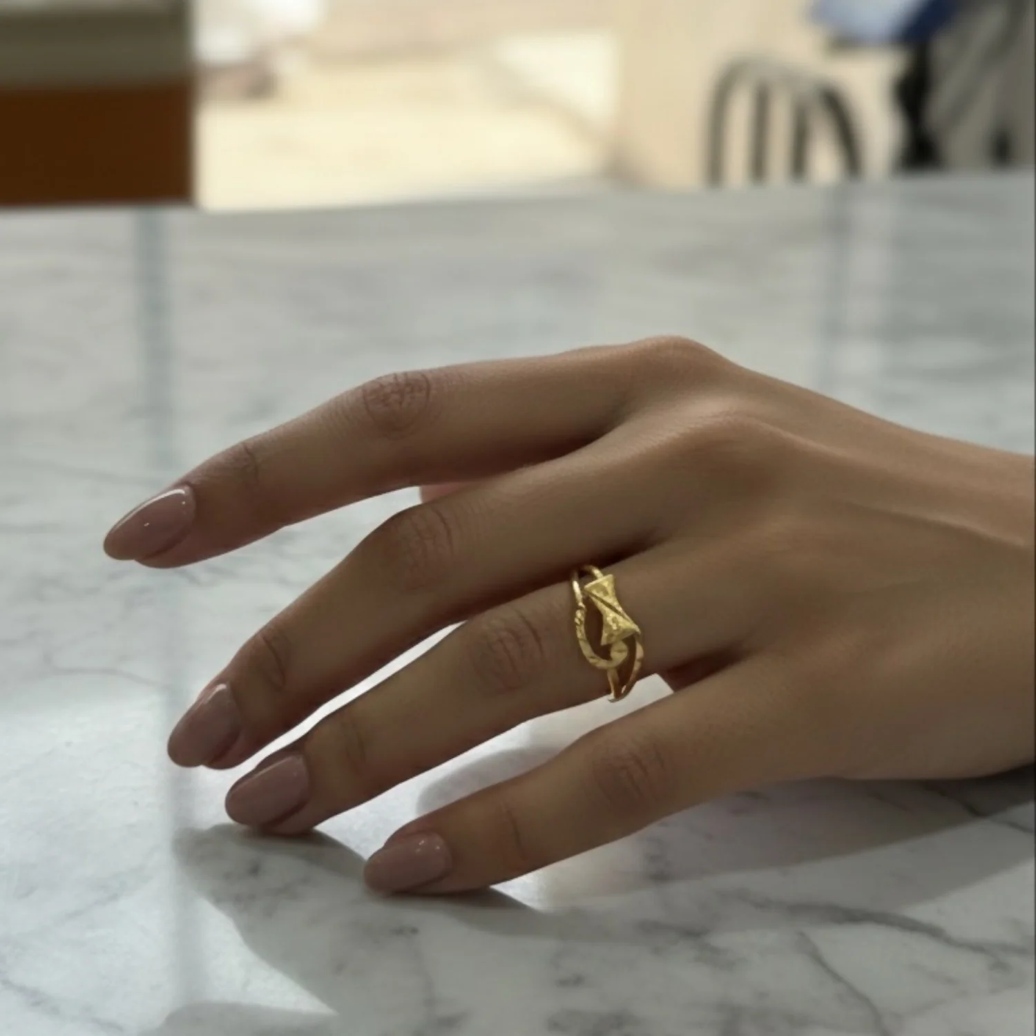 Leaf Motif Designer Ring Pack of 6 – Classic Gold-Tone Mix Collection - Image 2