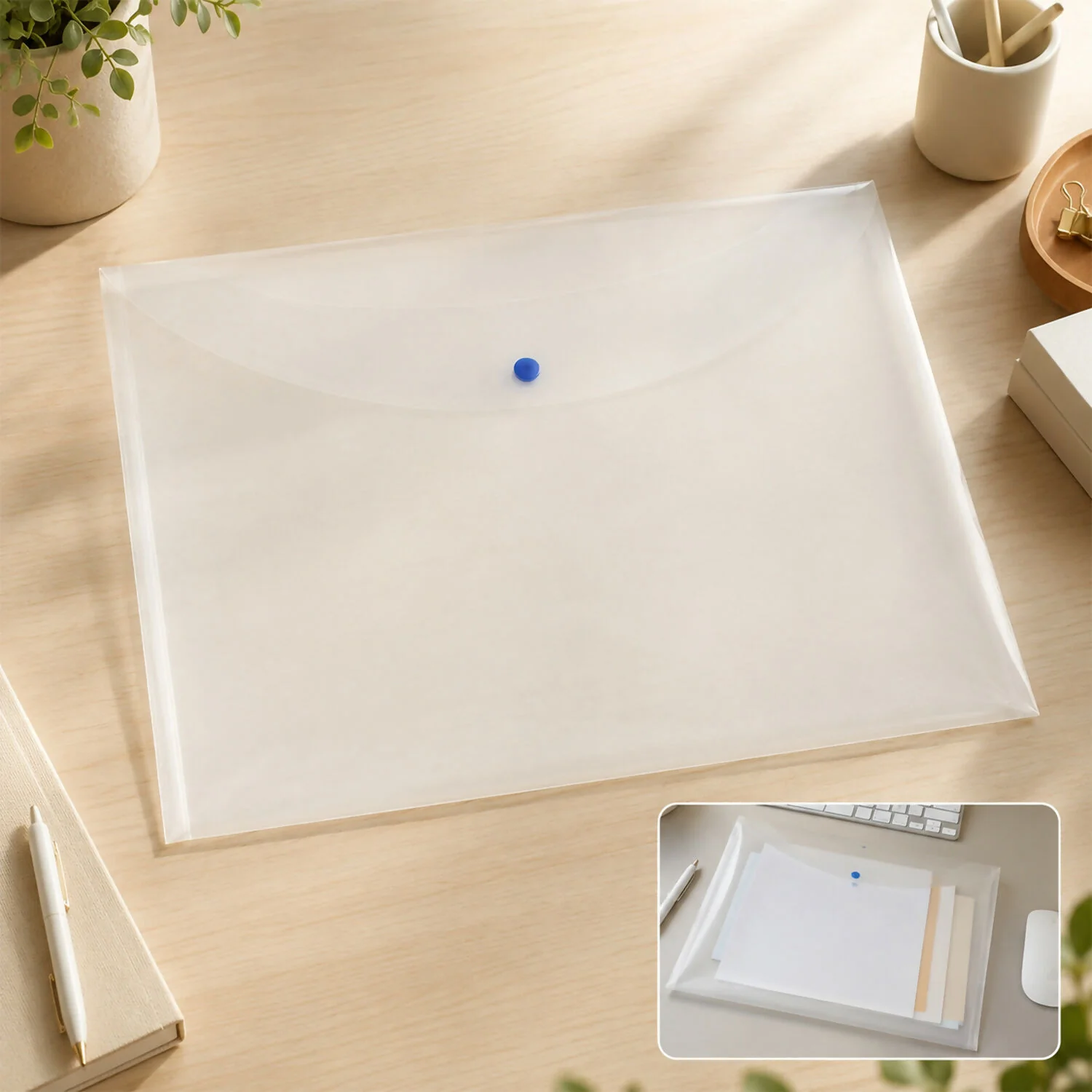 Clear Document Envelope Folder – Secure, See-Through A4 Organizer - Image 3