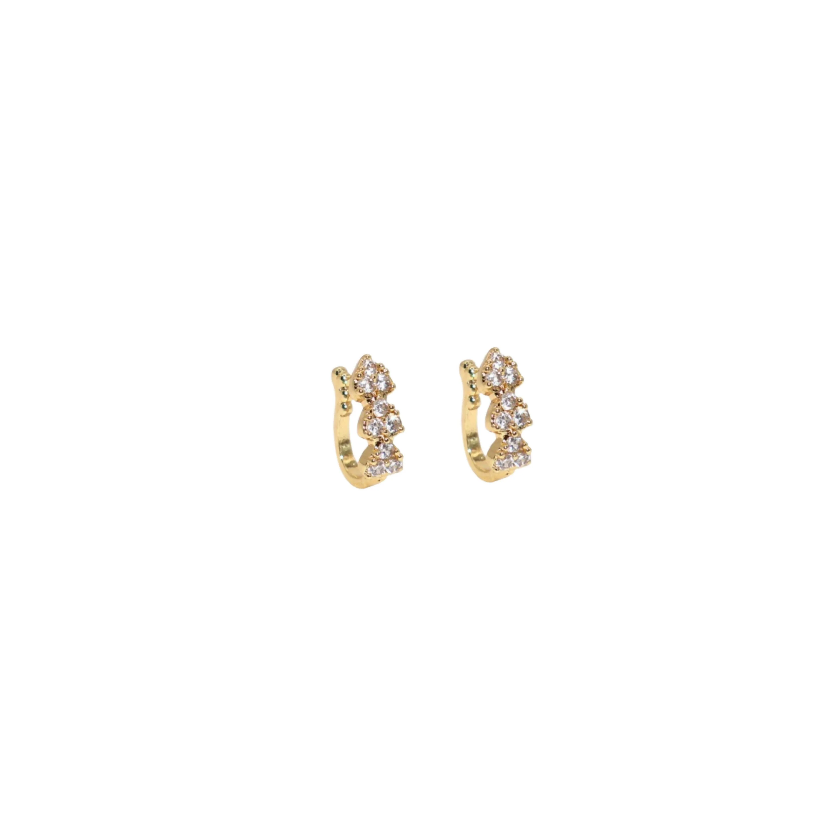 Clip On Nose Pin Combo – Floral & Heart Stone Fake Piercing Set - Image 2