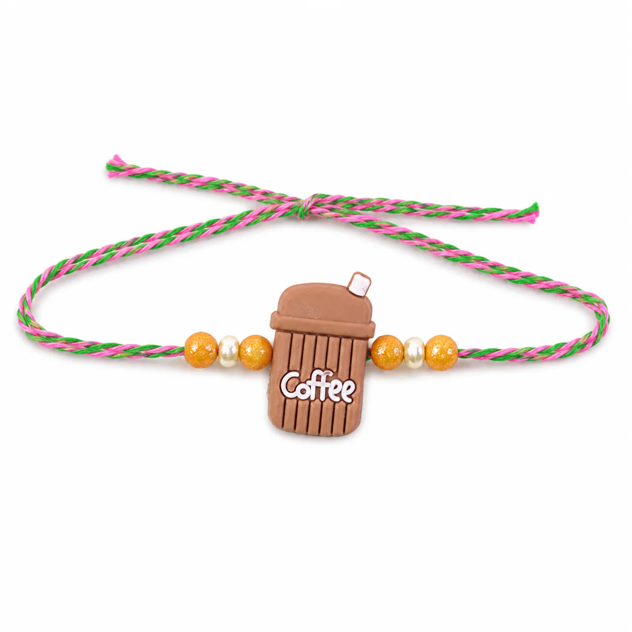 Coffee Cup Charm Kids Beaded Premium Designer Rakhi for Brother - Image 5