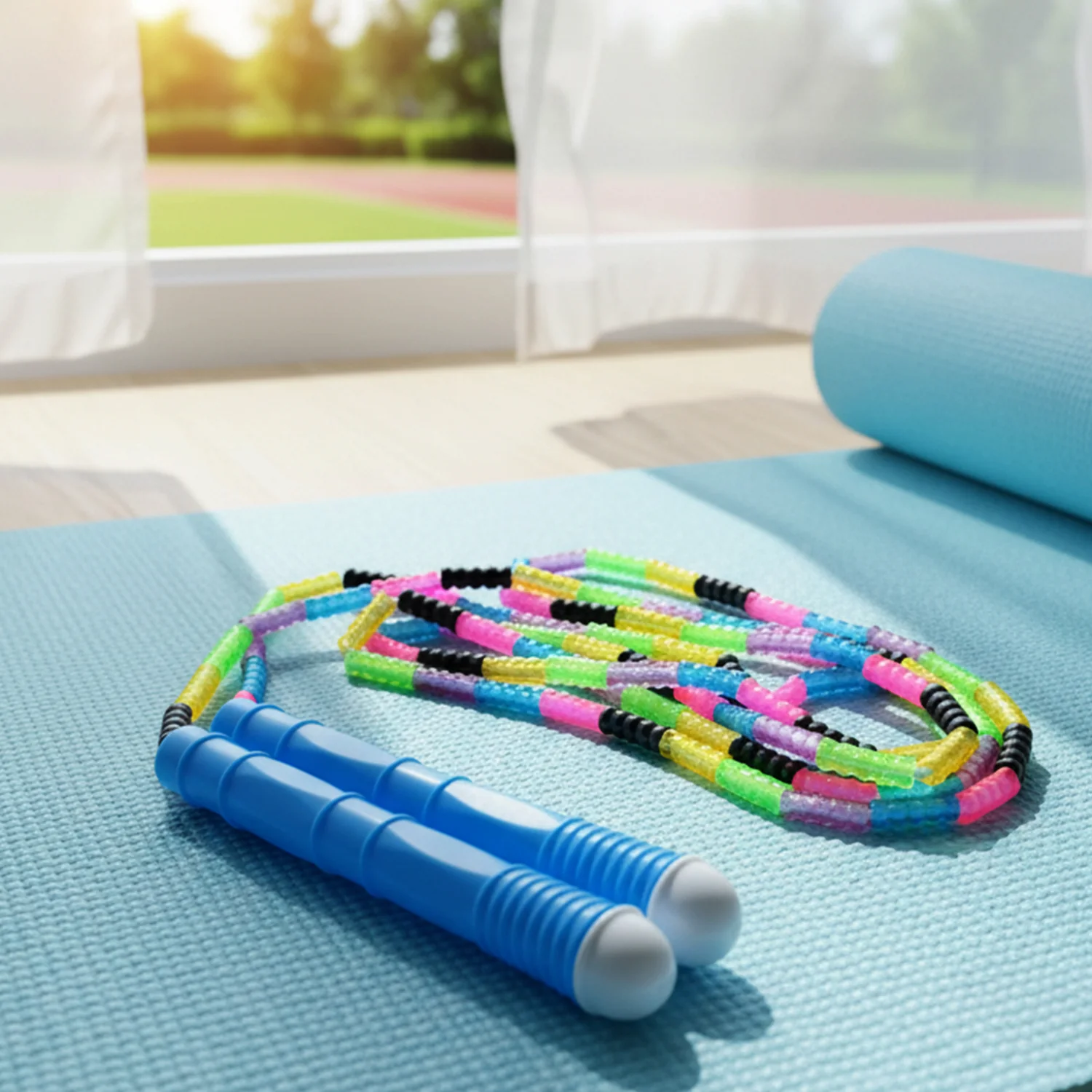 Beaded Skipping Rope – Colorful Kids Jump Rope with Grip Handles - Image 6