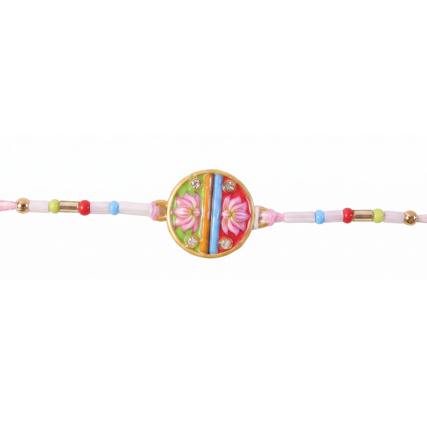 Disc Pastel Beads Rakhi for Brother – Festive Raksha Bandhan Gift - Image 5