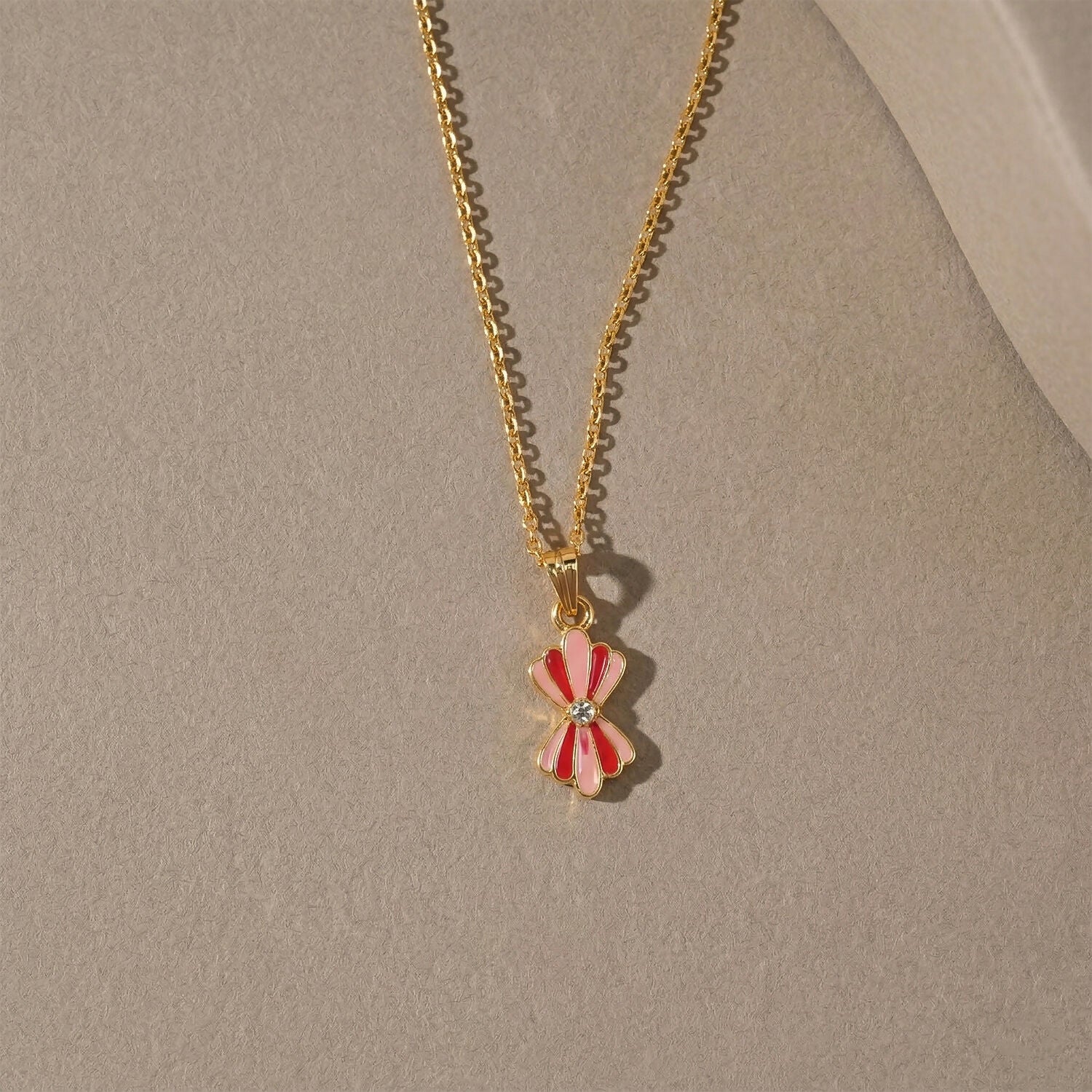 Colorful Enamel Flower Pendant Necklace – Vibrant & Playful Accessory - Image 4