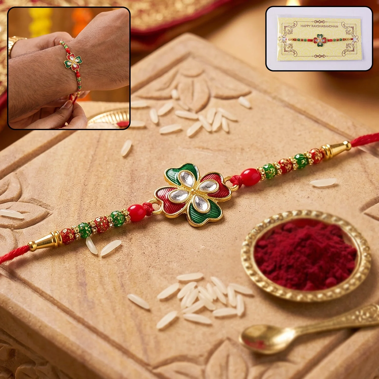 Colorful Beads Designer Rakhi – Modern Festive Accessory for Rakshabandhan