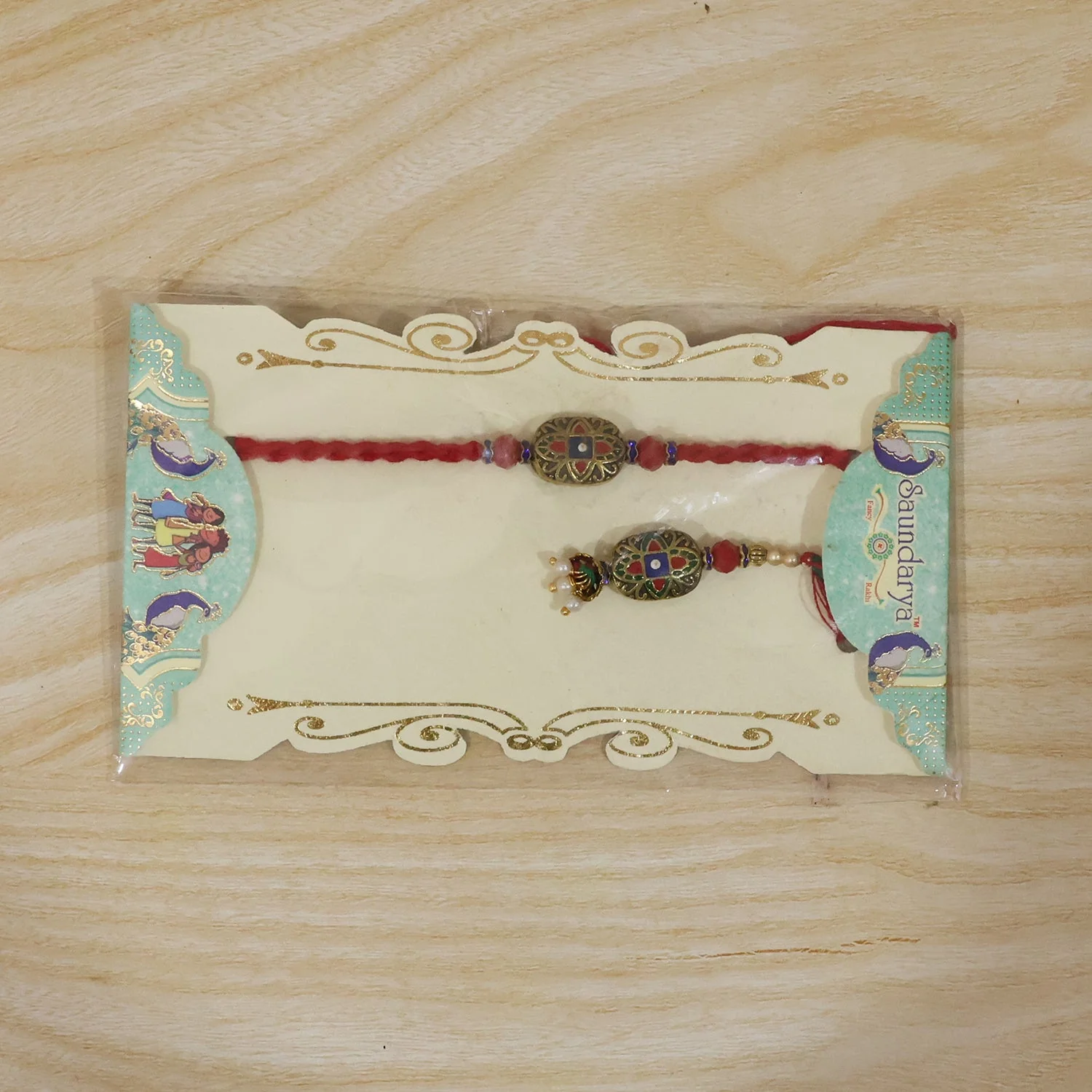Premium Colorful Meenakari Pearl Latkan Lumba Bhabhi Rakhi – Elegant & Traditional - Image 7