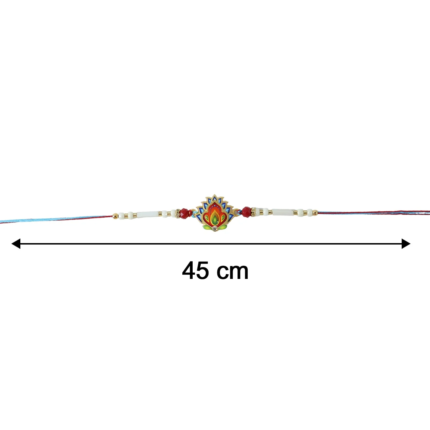Peacock Feather Rakhi – Festive Beads & Elegant Design - Image 6