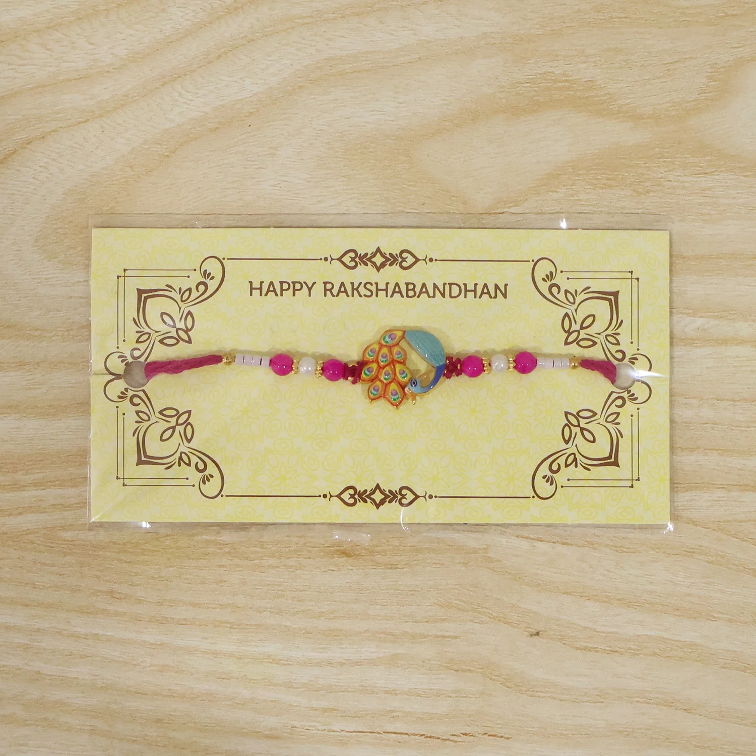 Peacock Meenakari Rakhi – Traditional Elegant Brother Gift - Image 7