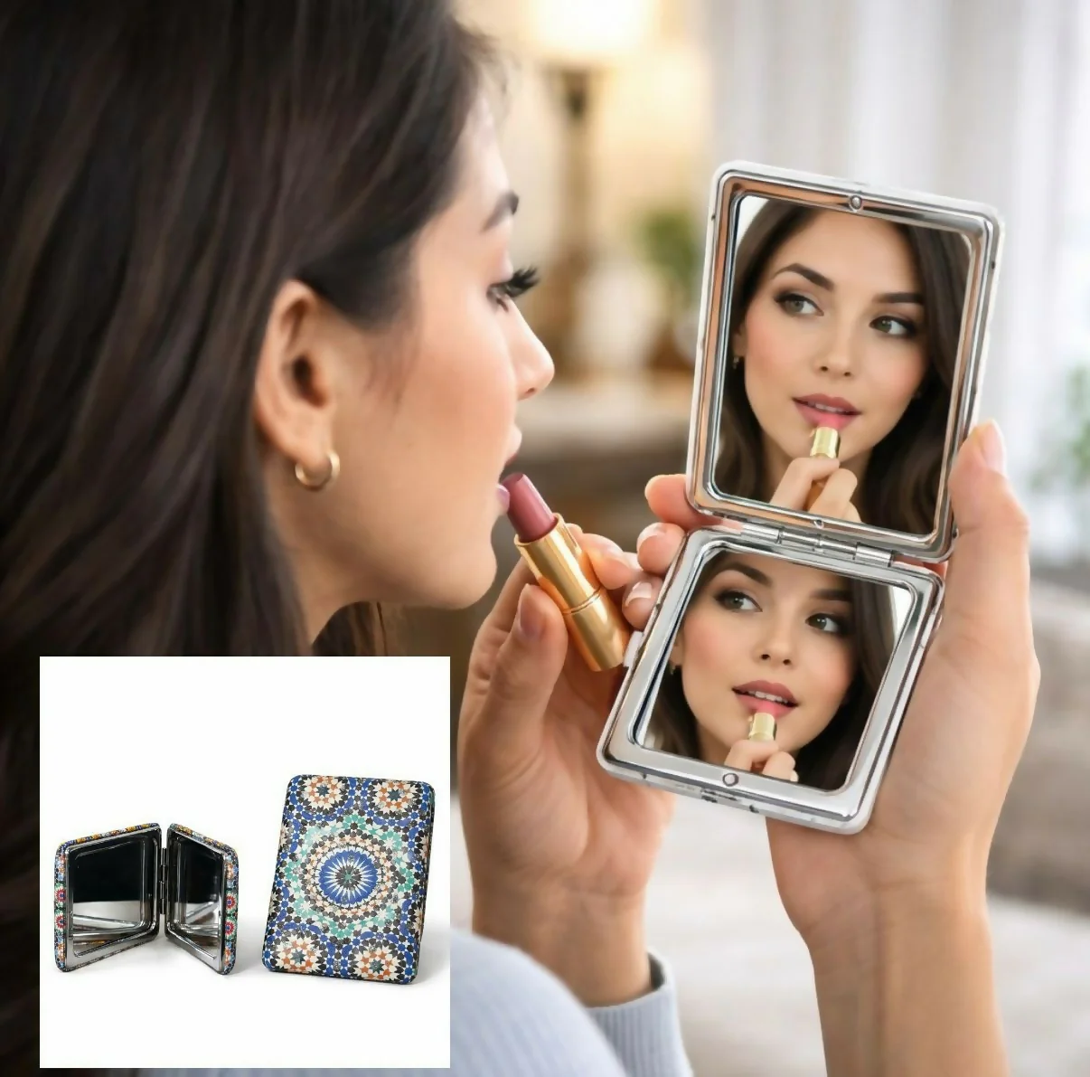 Pocket Mirror – Compact, Stylish & Travel-Ready Design - Image 4