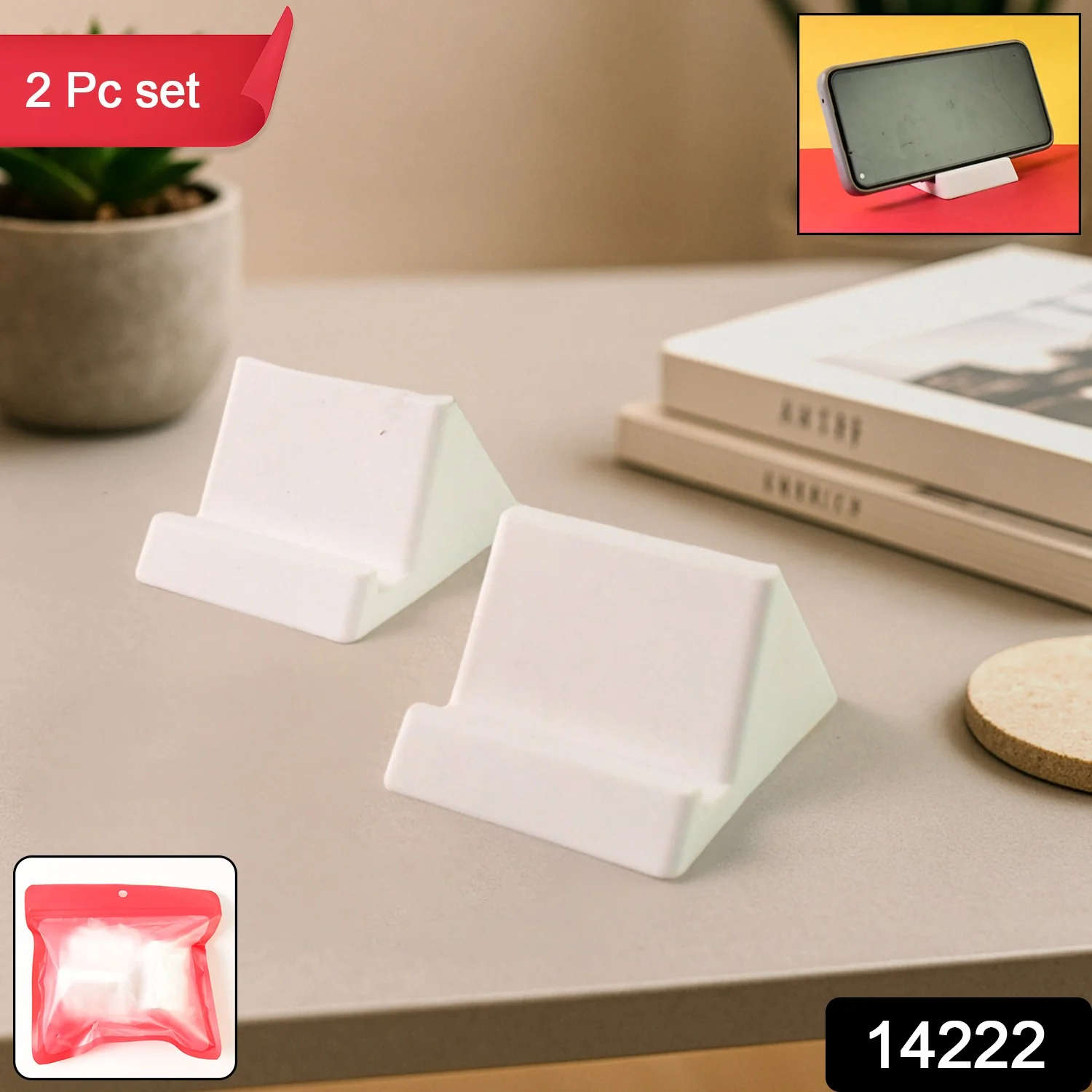 Mobile Phone Holder Stand – Compact 2-Pc Mix Color Set - Image 2